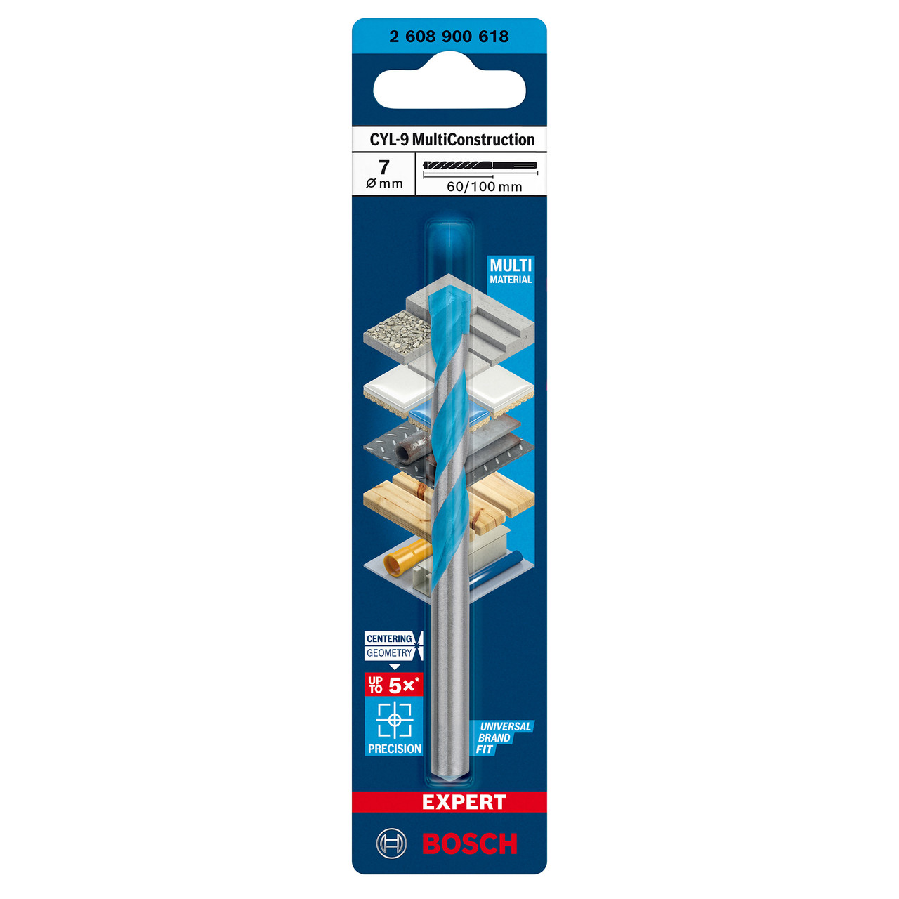 Bosch 2608900618 EXPERT CYL-9 Multi Construction Drill Bit 7 × 60mm