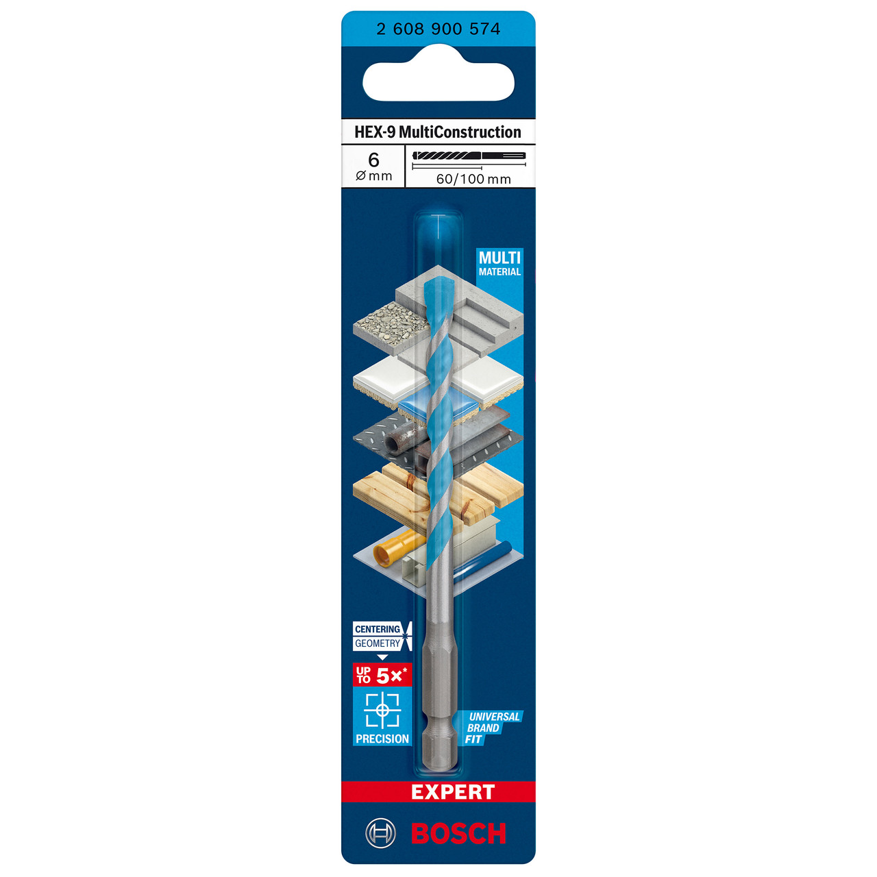 Bosch 2608900574 EXPERT HEX-9 Multi Construction Drill Bit 6 × 60mm