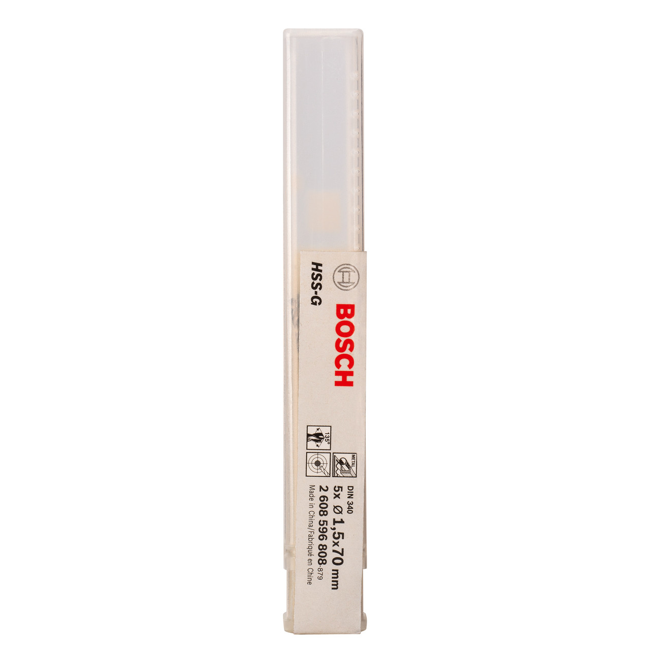 Bosch 2608596808 PRO Metal HSS-G Twist Long Length Drill Bit 1.5 × 45mm (Pack of 5)