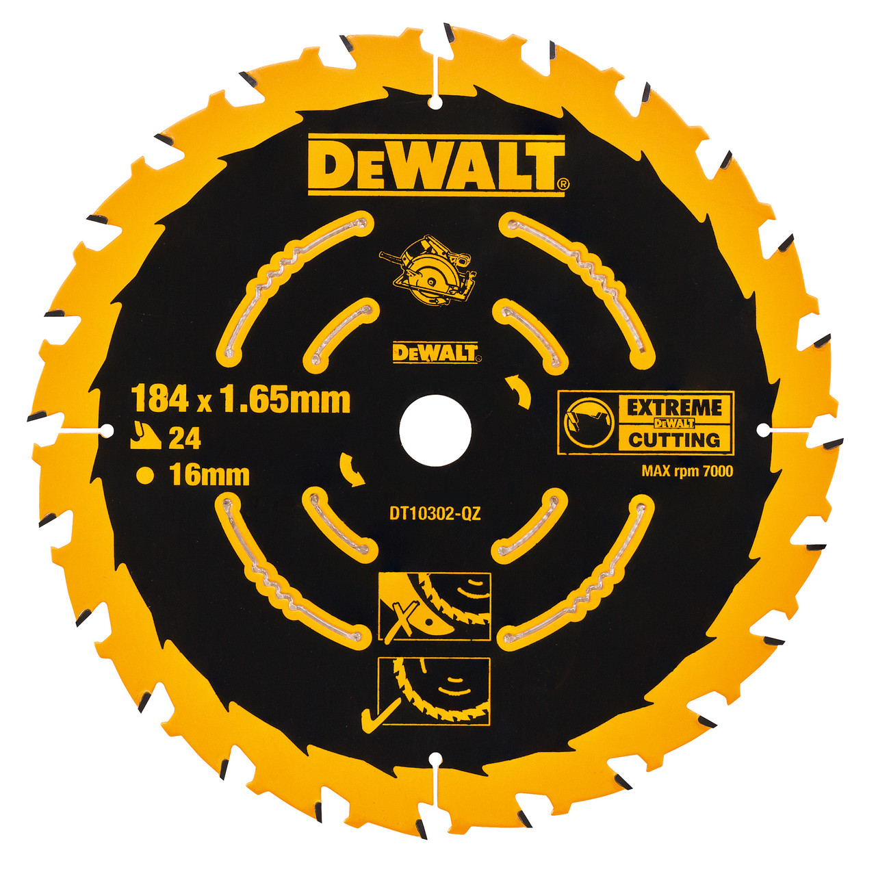 Dewalt DT10302QZ 184 × 16mm × 24T Circular Saw Blade