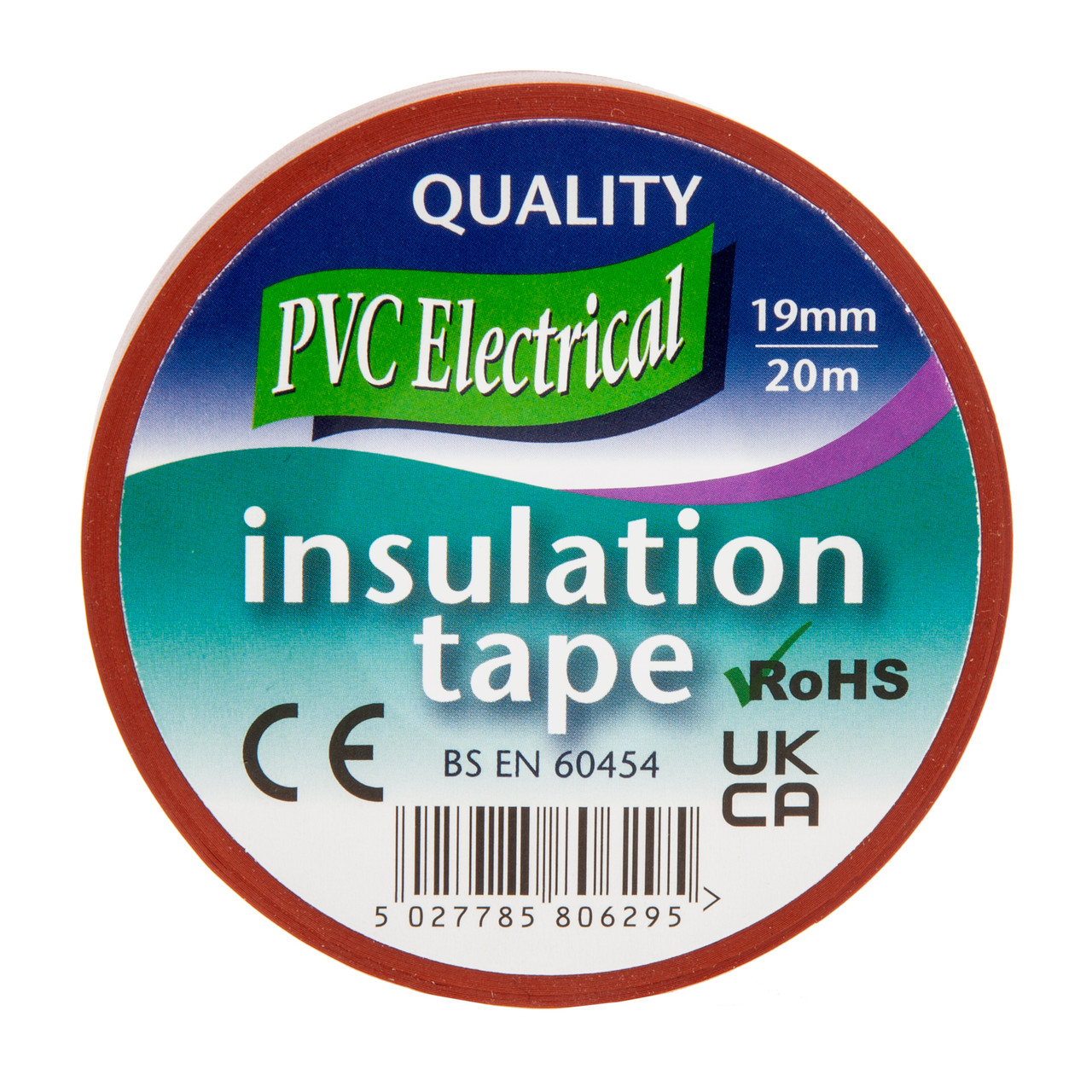 Ultratape 00351920BR 19mm × 20m Brown PVC Electrical Insulation Tape
