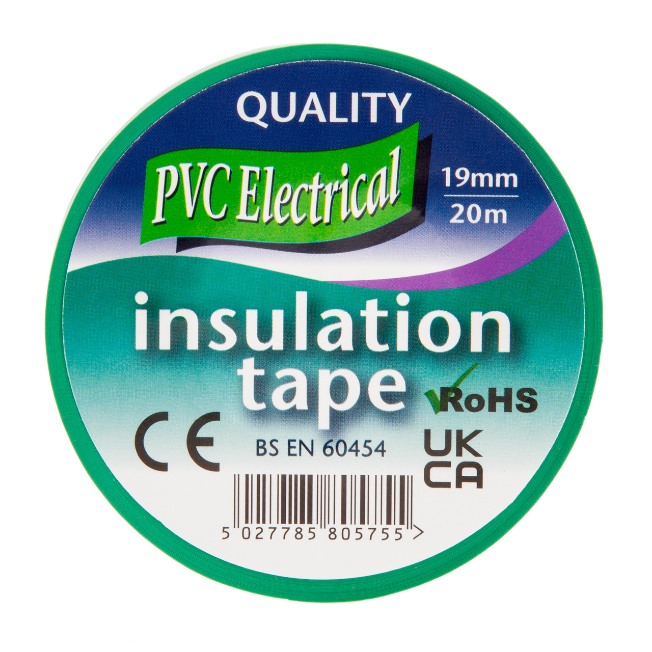 Ultratape 00351920GN Green PVC Electrical Insulation Tape 19mm × 20m