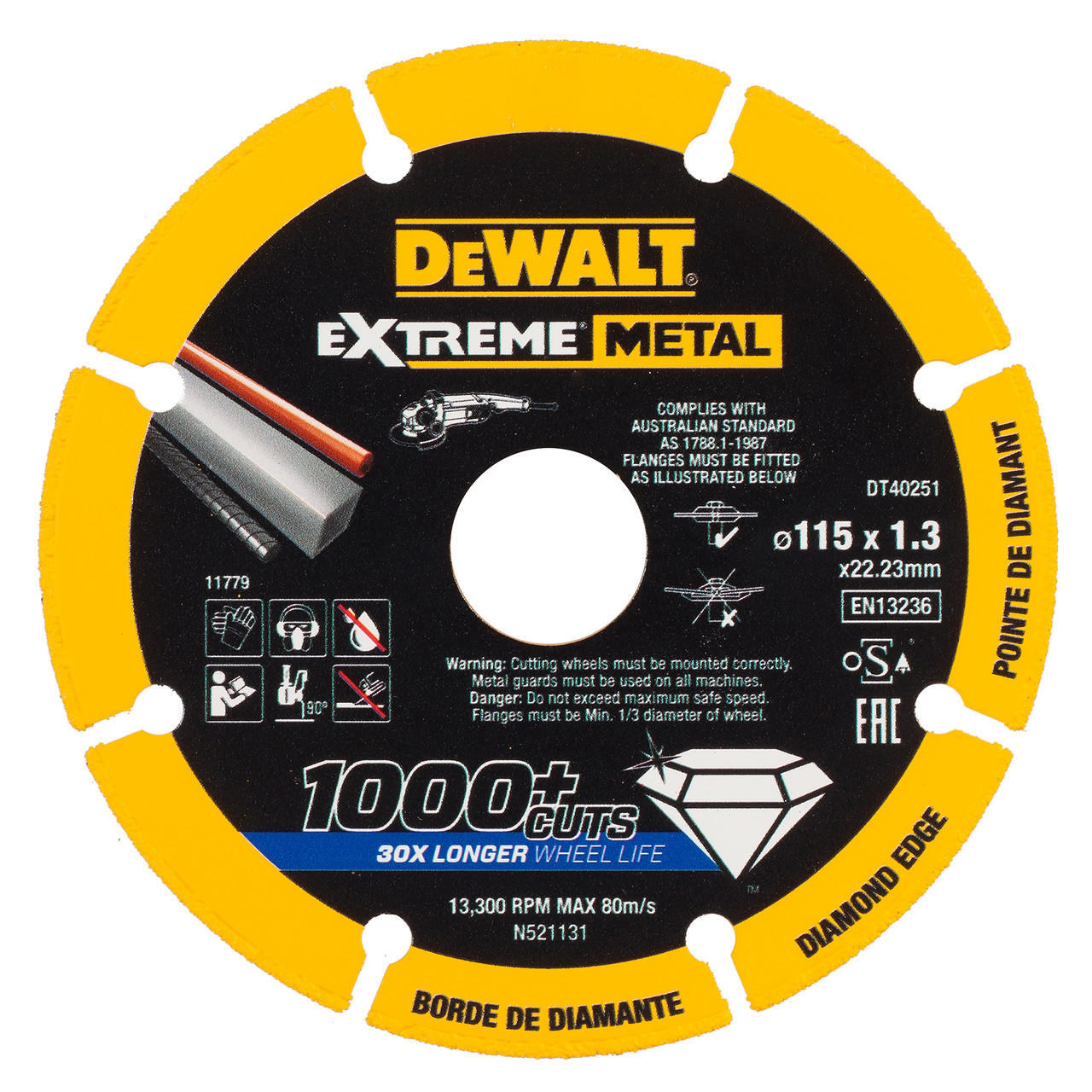 Dewalt DT40251QZ 115 × 22.23 × 1.3mm EXTREME Diamond Disc