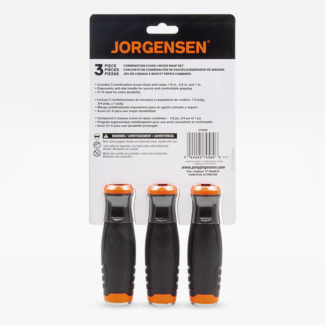 Pony Jorgensen POJ70580 3 Piece Combination Chisel/Wood Rasp Set