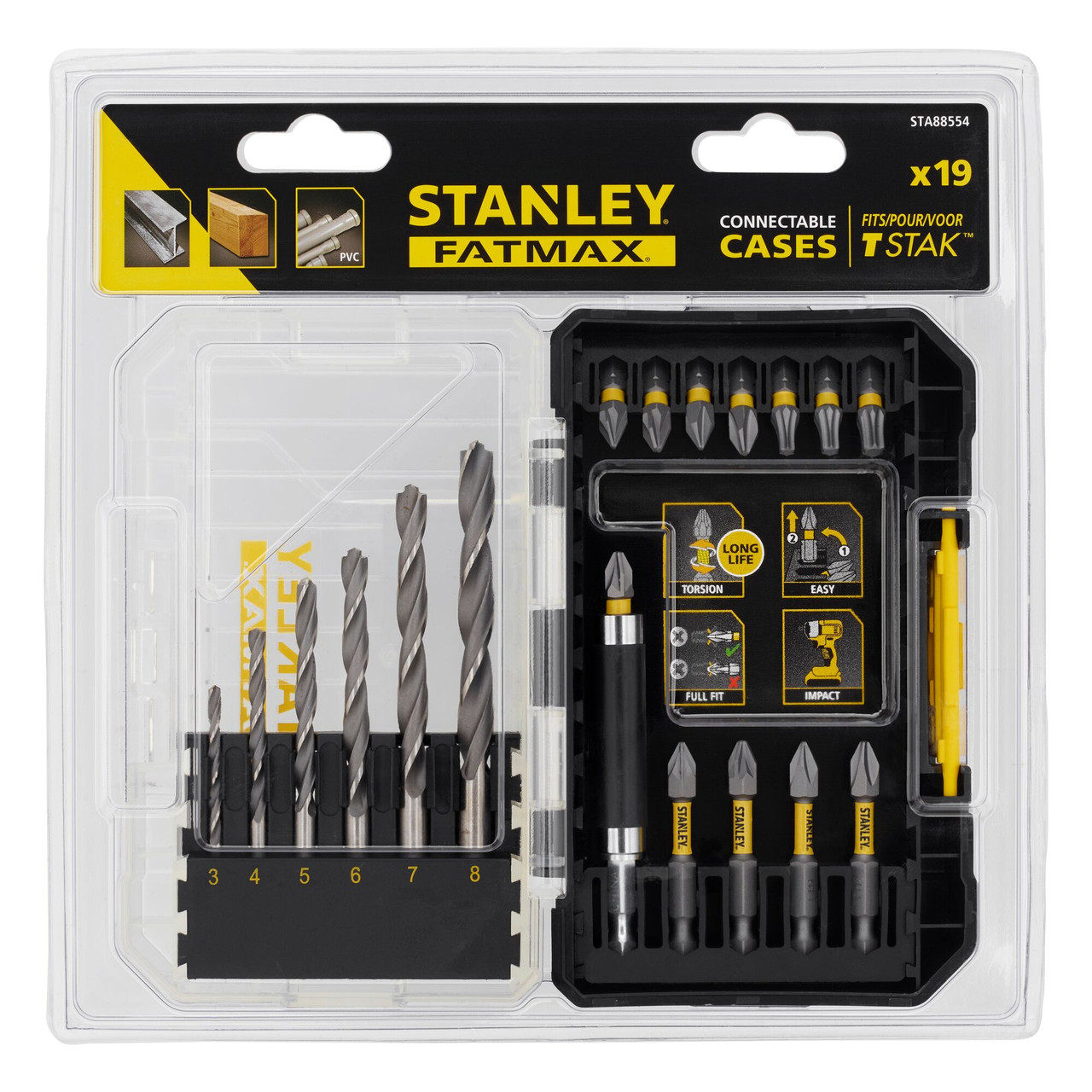 Stanley STA88554XJ 19 Piece Metal Impact Driving Set