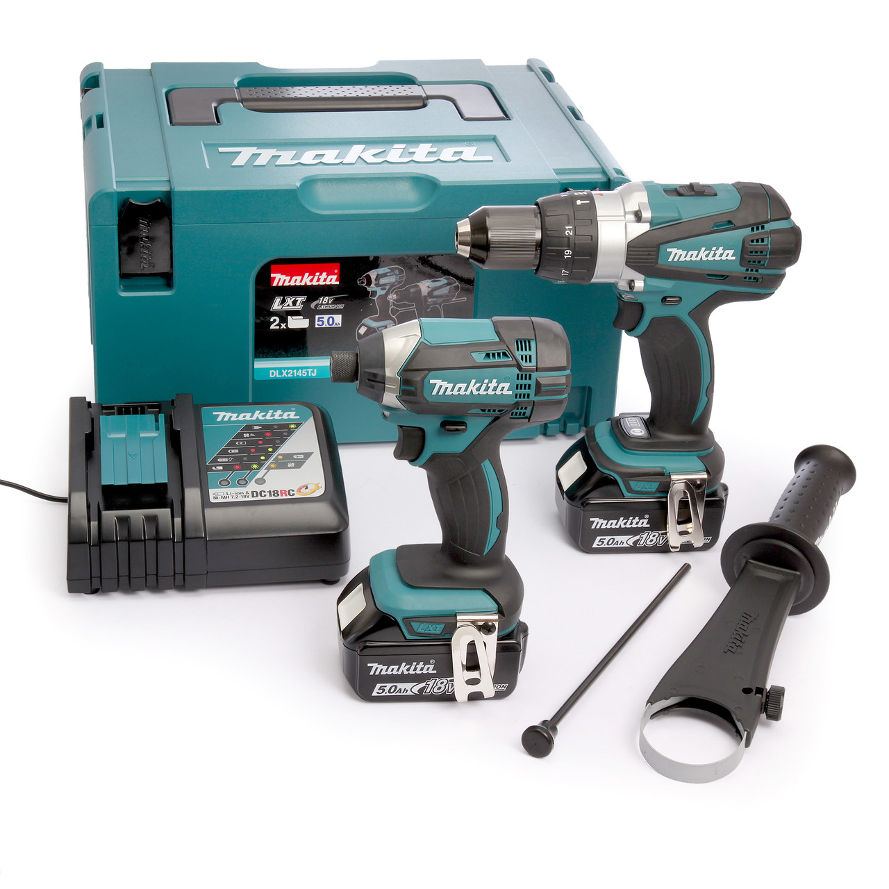 Makita DLX2145TJ 18V Combi Drill & Impact Driver Twin Pack with 2 × 5.0Ah Batteries