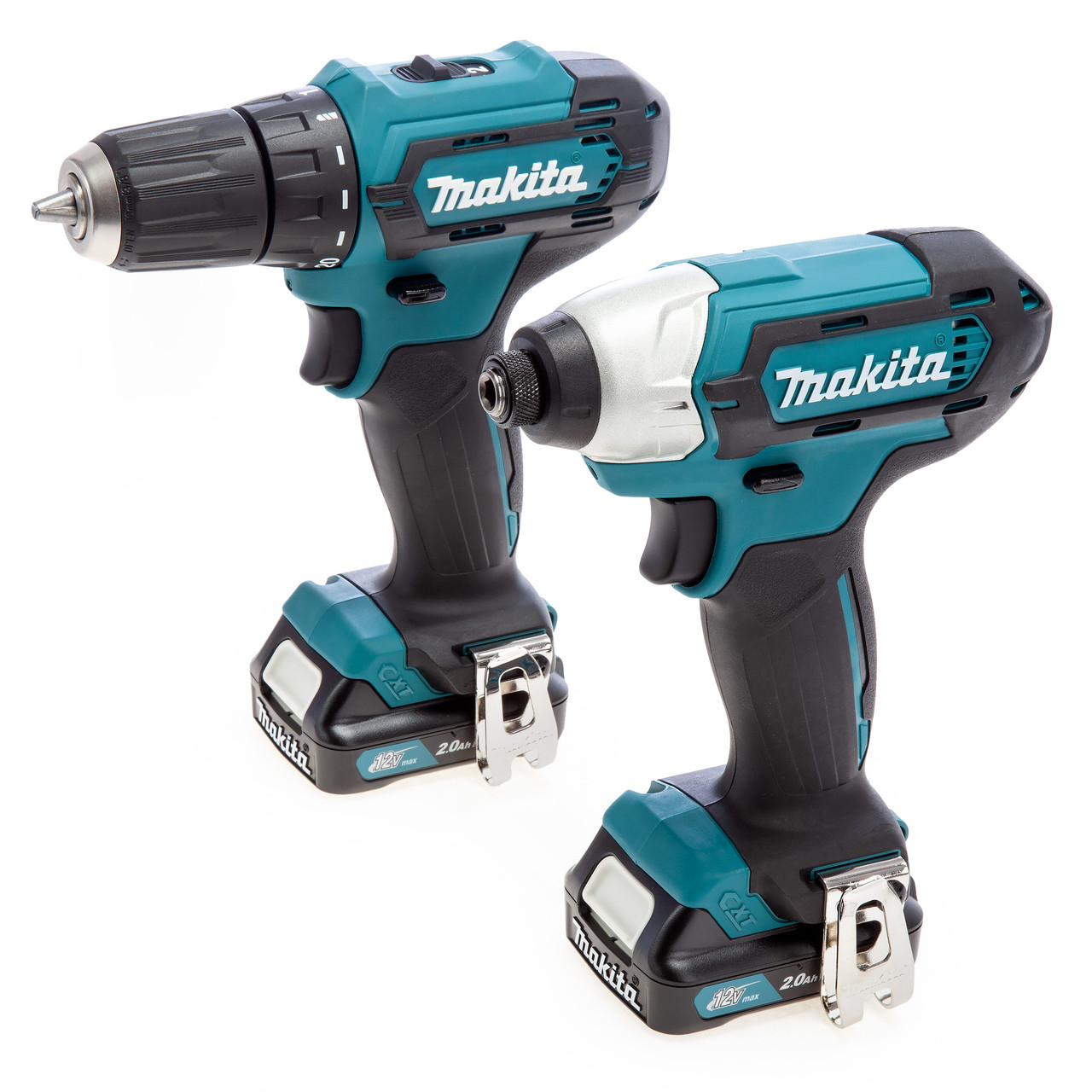 Makita CLX224AJ 12Vmax CXT Drill Driver & Impact Driver Twin Pack with 2 × 2.0Ah Batteries