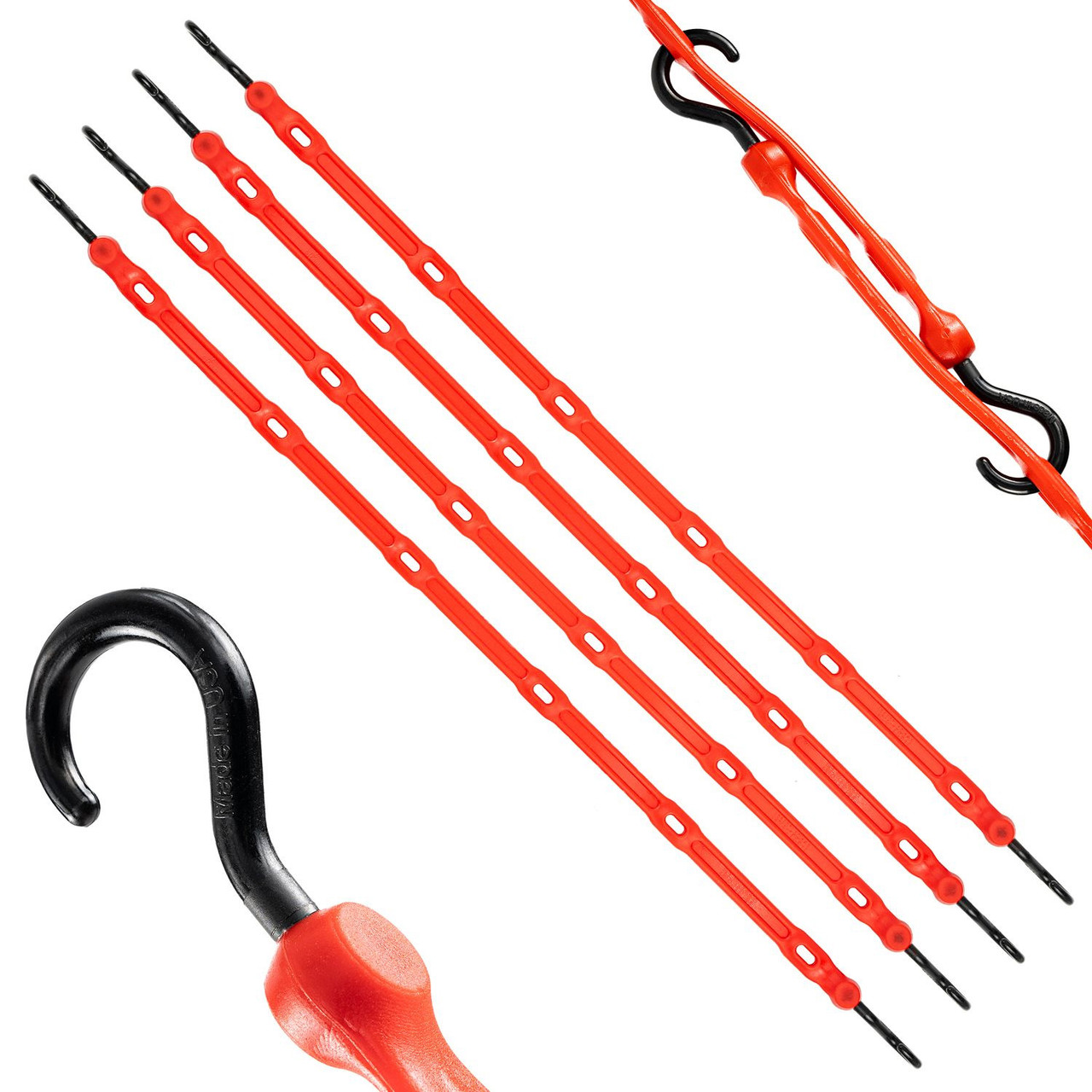 The Perfect Bungee AS36R4PKBXST 36" Adjust-A-Strap Bungee Cords Red (Pack of 4)