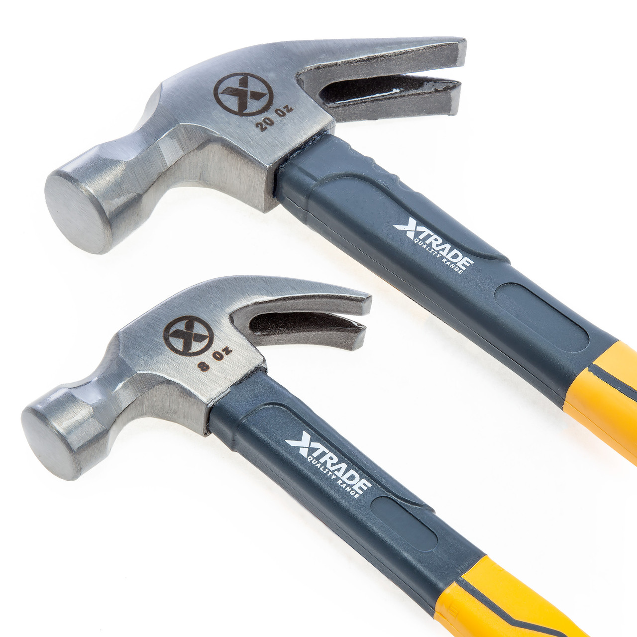 Xtrade X0900088 Fibreglass Claw Hammer Set 8oz + 20oz