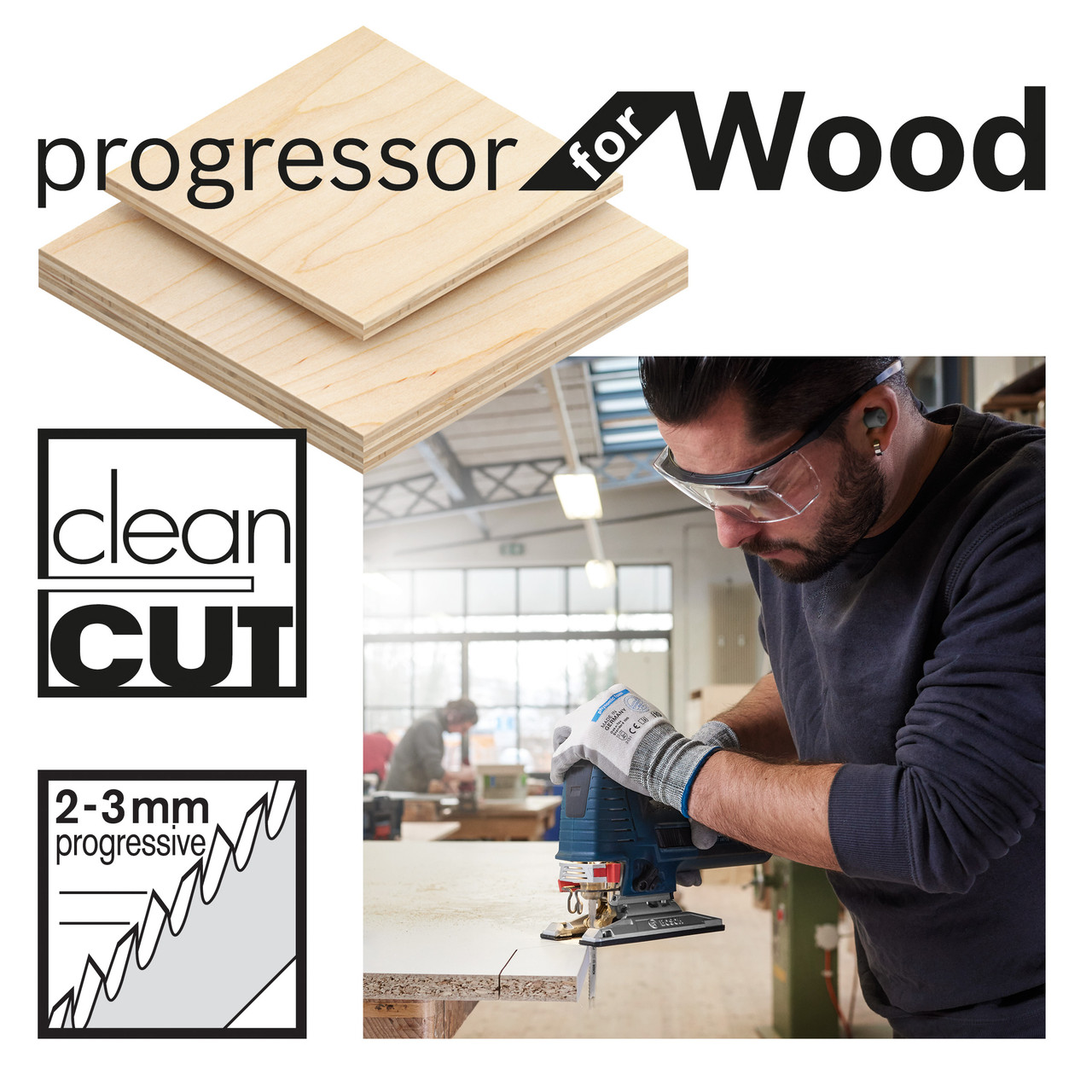 Bosch 2608633528 T 234 X Progressor Jigsaw Blade for Wood 117mm Pack of 5