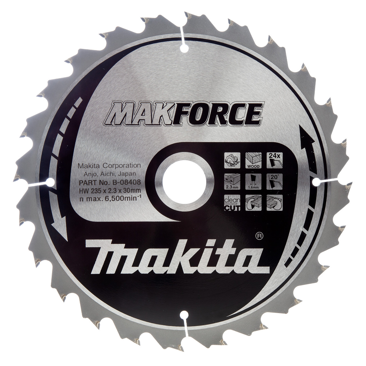 Makita B08408 235 × 30mm × 24T Circular Saw Blade for Wood