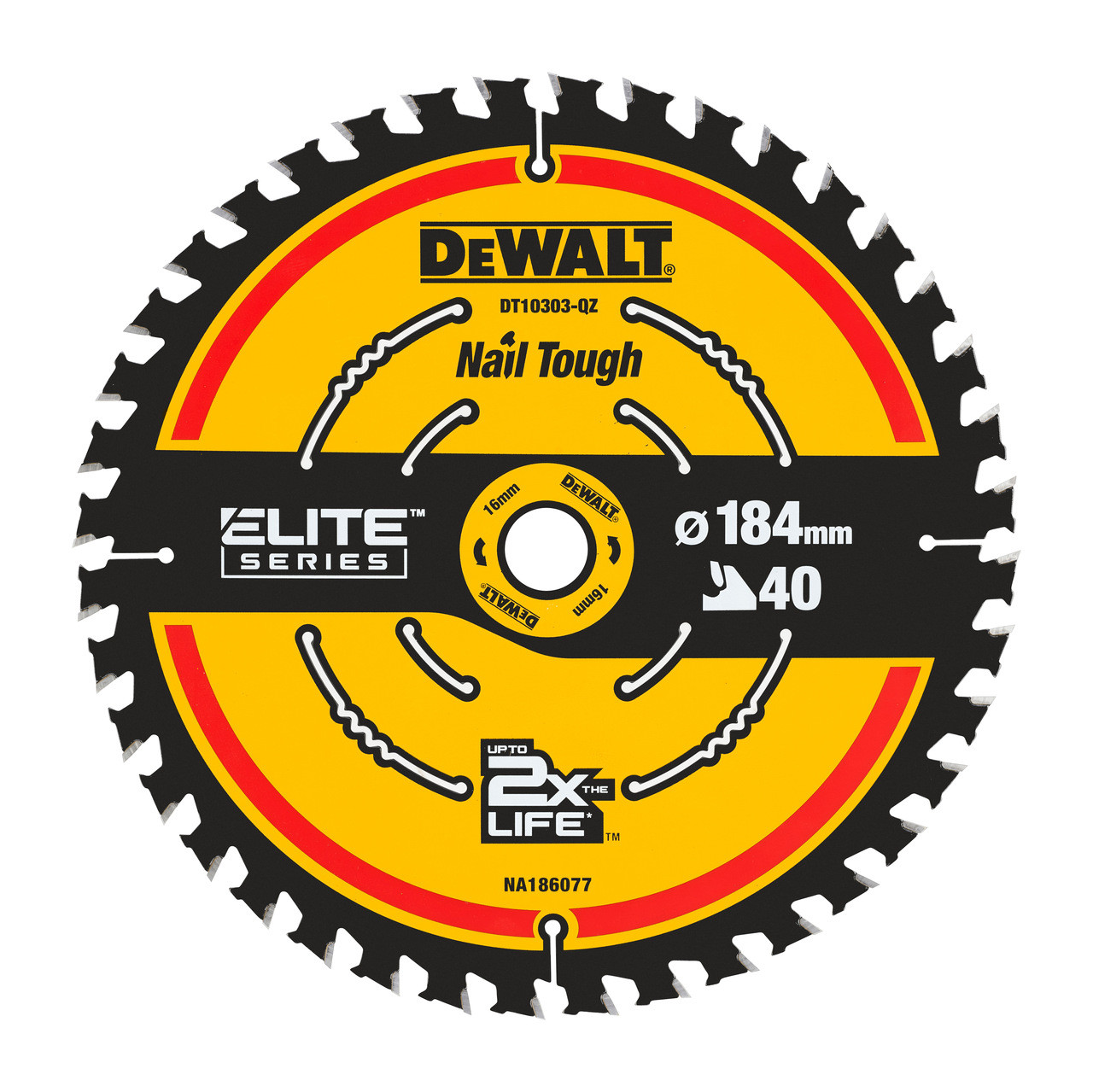 Dewalt DT10303QZ ELITE Series 184 × 16mm 40T Circular Saw Blade