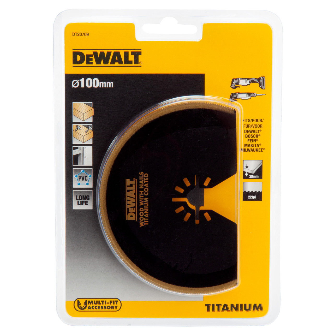Dewalt DT20709QZ 100mm Titanium Semi-Circular Multi-Tool Blade