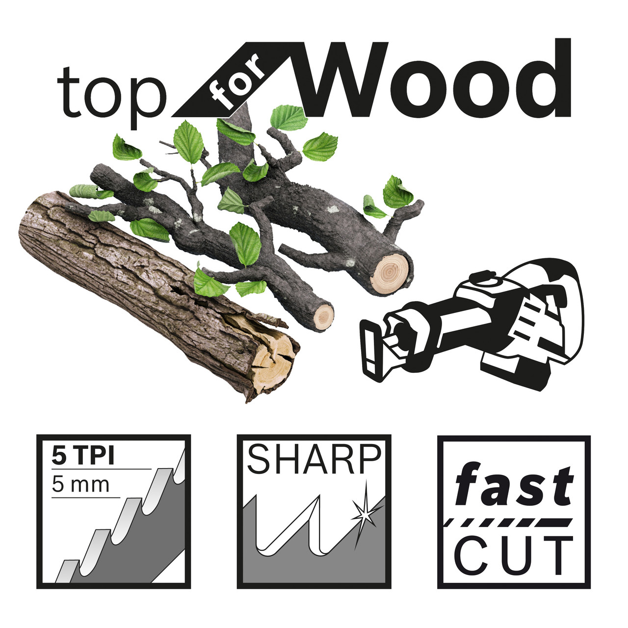 Bosch 2608650676 S1531L 240mm Reciprocating Saw Blade for Wood