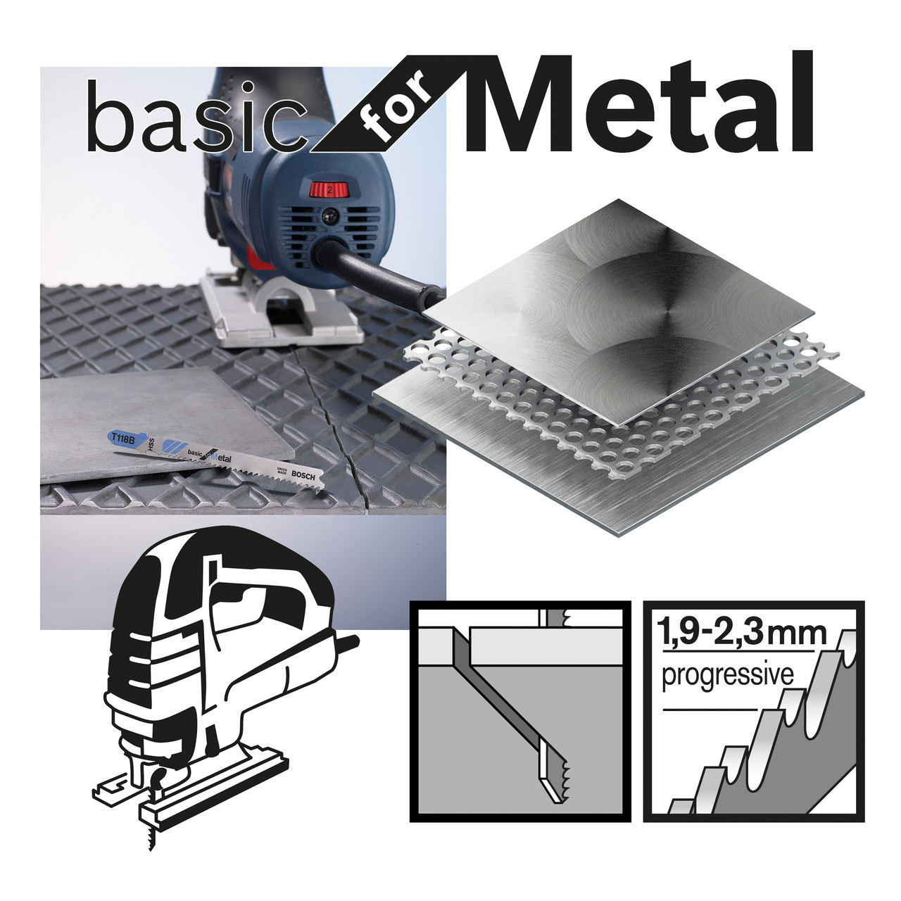 Bosch T118B 92mm Jigsaw Blade for Metal (Pack of 5)