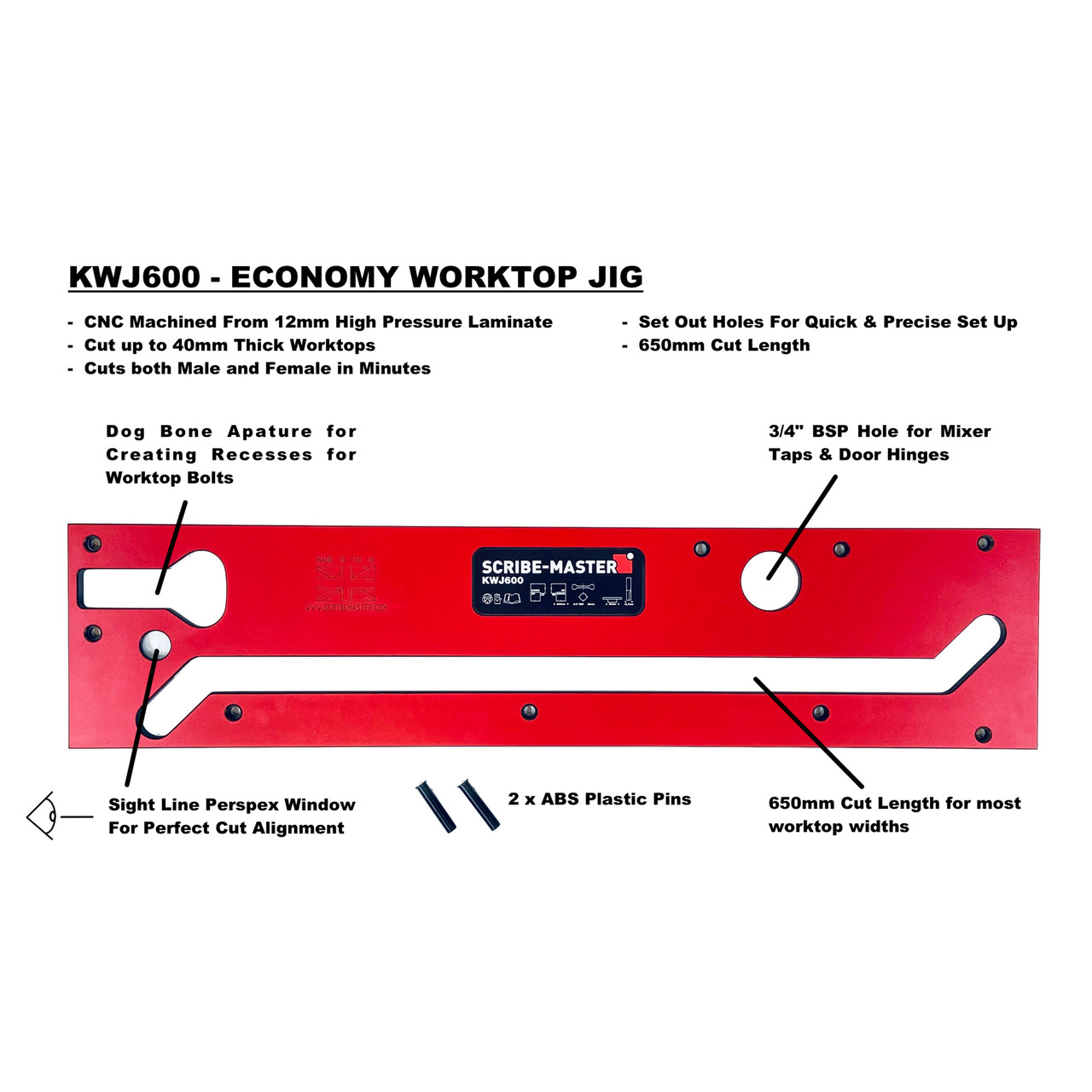 Scribe-Master KWJ600 600mm Kitchen Worktop Jig