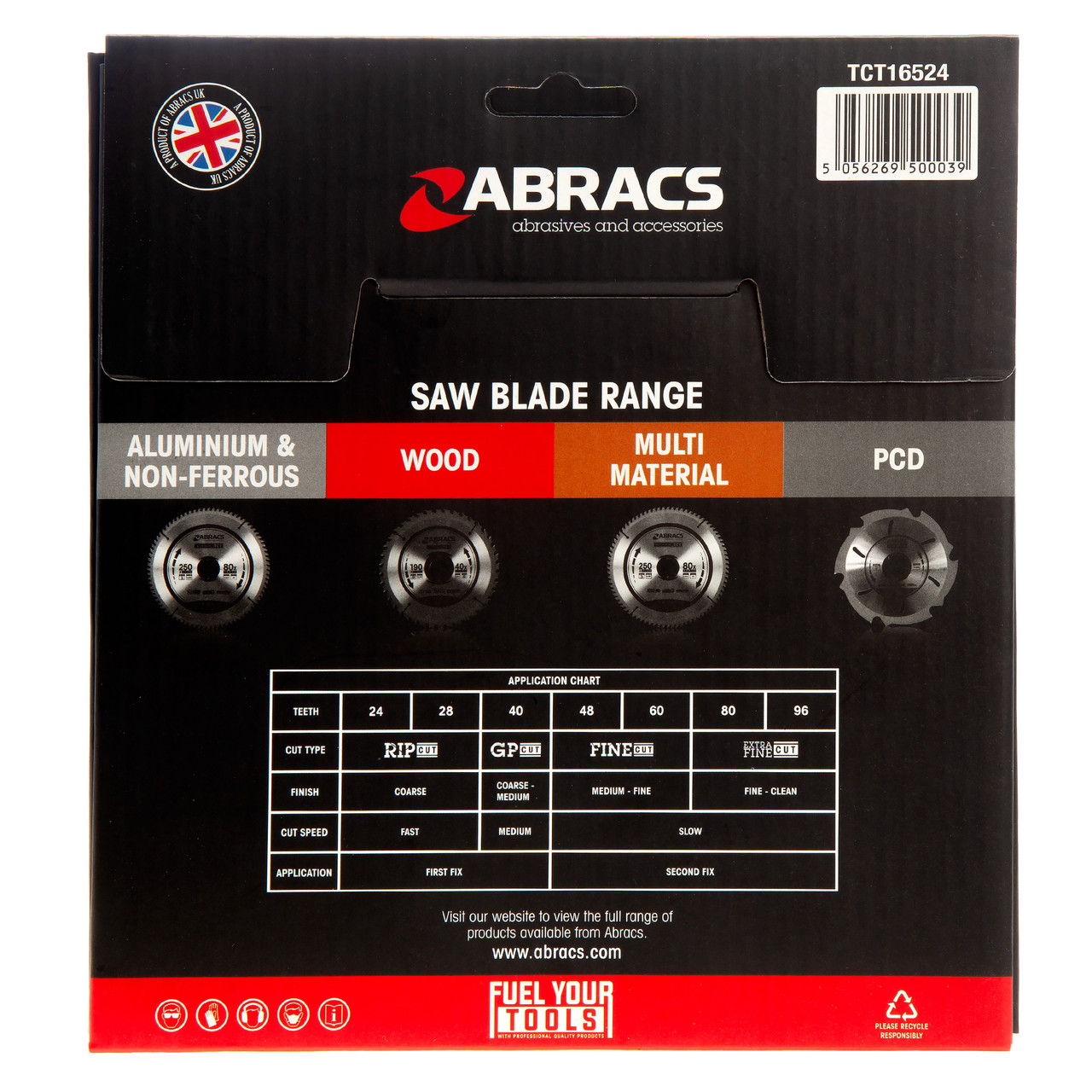 Abracs TCT16524 165 × 20mm × 24T Expert TCT Circular Saw Blade for Wood