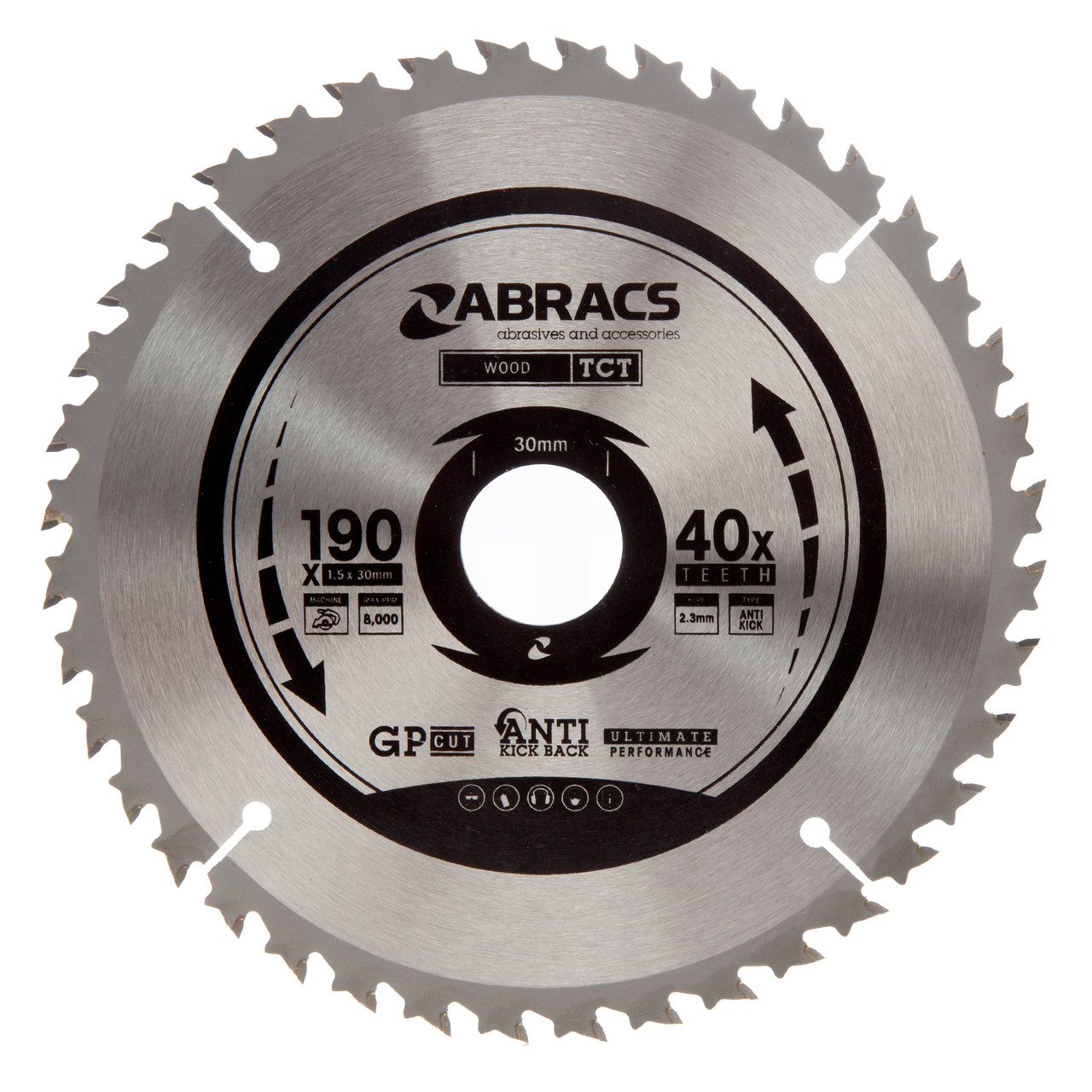 Abracs TCT19040 190 × 30mm × 40T Expert Circular Saw Blade for Wood