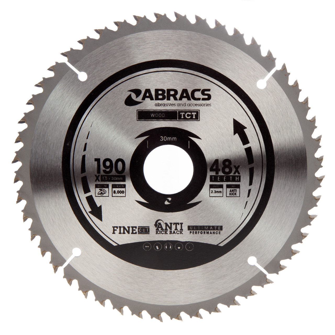 Abracs TCT19048 190 × 30mm × 48T Circular Saw Blade for Wood
