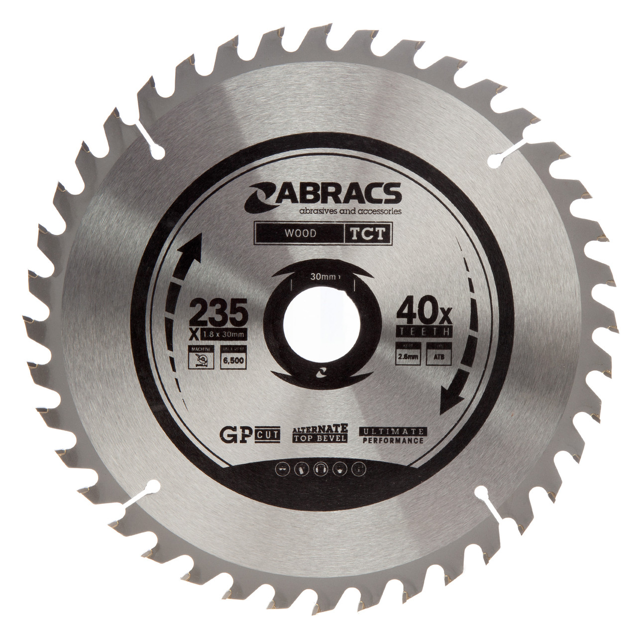Abracs TCT23540 235 × 30mm × 40T TCT Circular Saw Blade for Wood