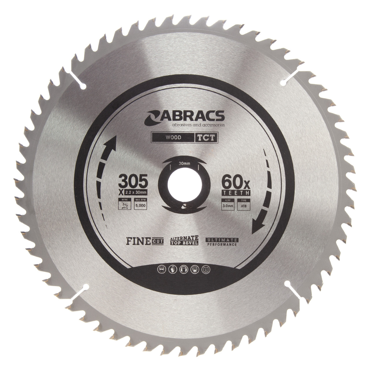 Abracs TCT30560 305 × 30mm × 60T TCT Circular Saw Blade for Wood