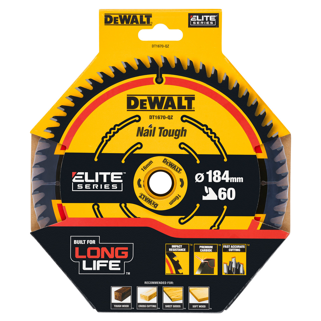 Dewalt DT1670QZ 184mm x 16mm x 60T Mitre Saw Blade