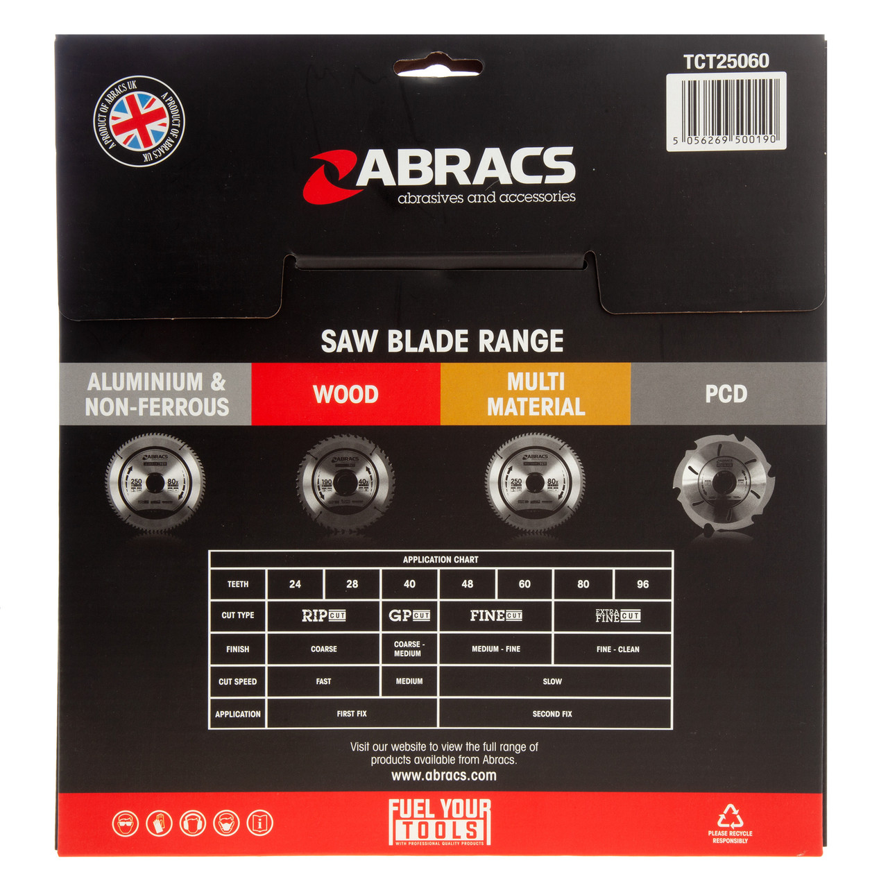 Abracs TCT25060 250 × 30mm × 60T Expert TCT Circular Saw Blade for Wood