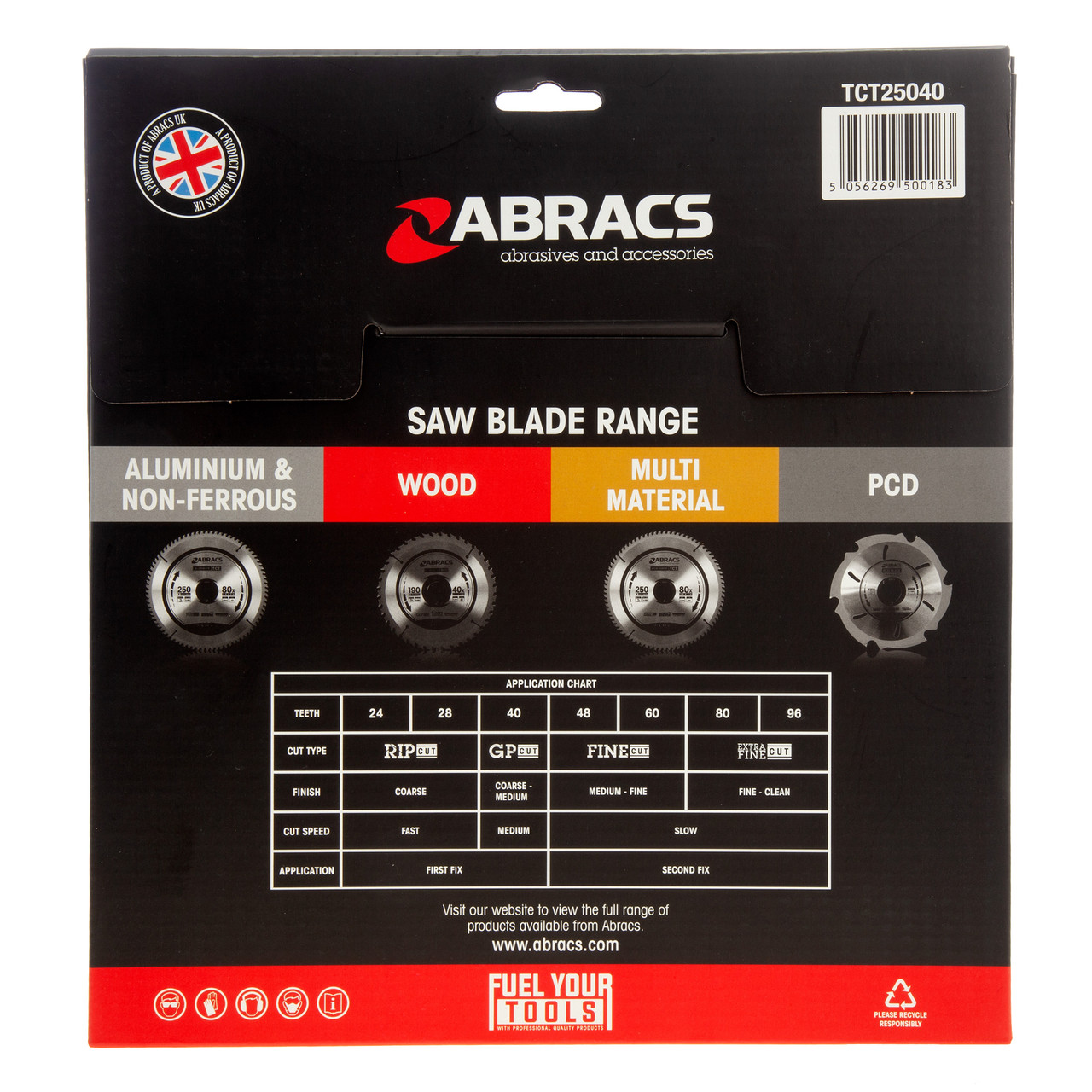 Abracs TCT25040 250 × 30mm × 40T TCT Circular Saw Blade for Wood