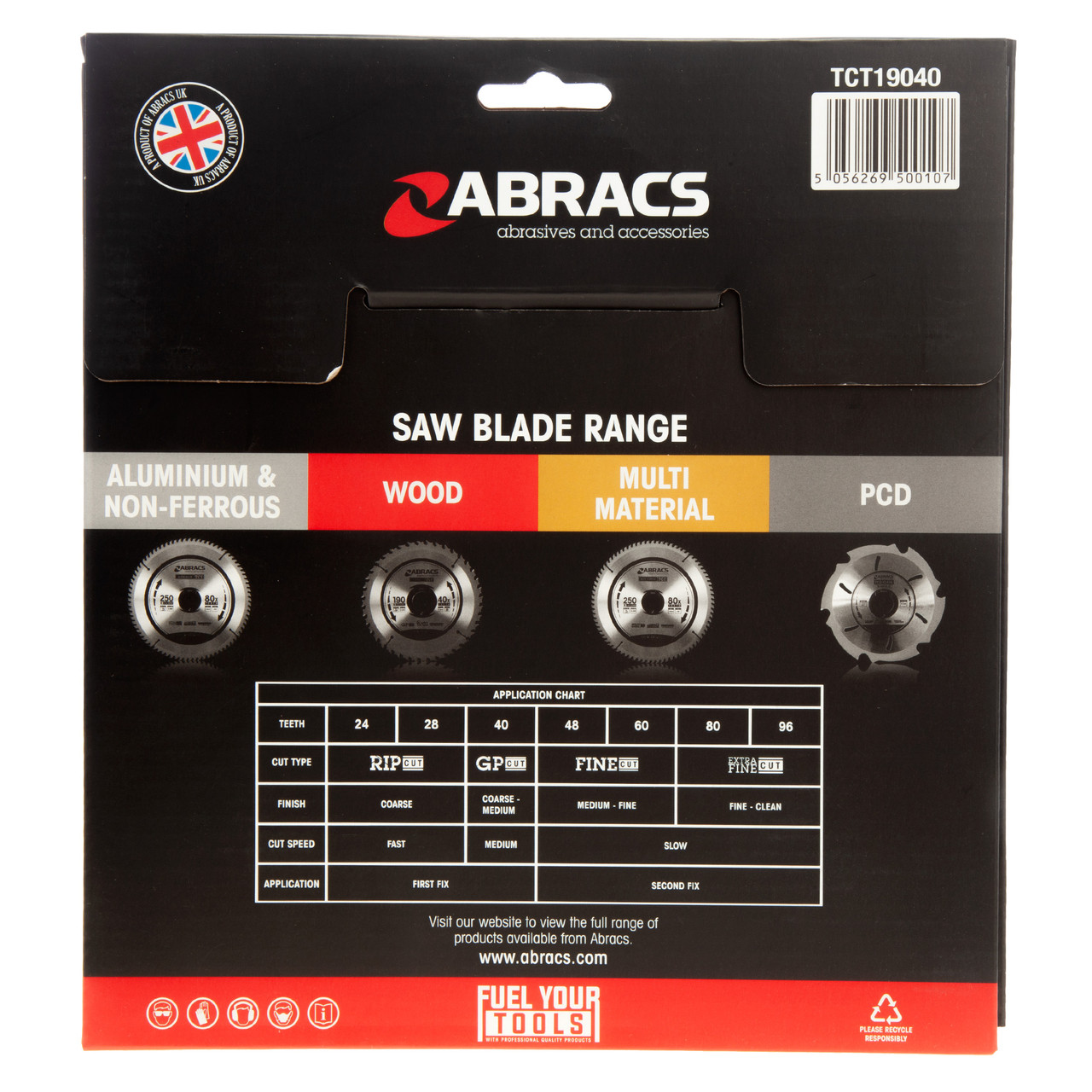 Abracs TCT19040 190 × 30mm × 40T Expert Circular Saw Blade for Wood