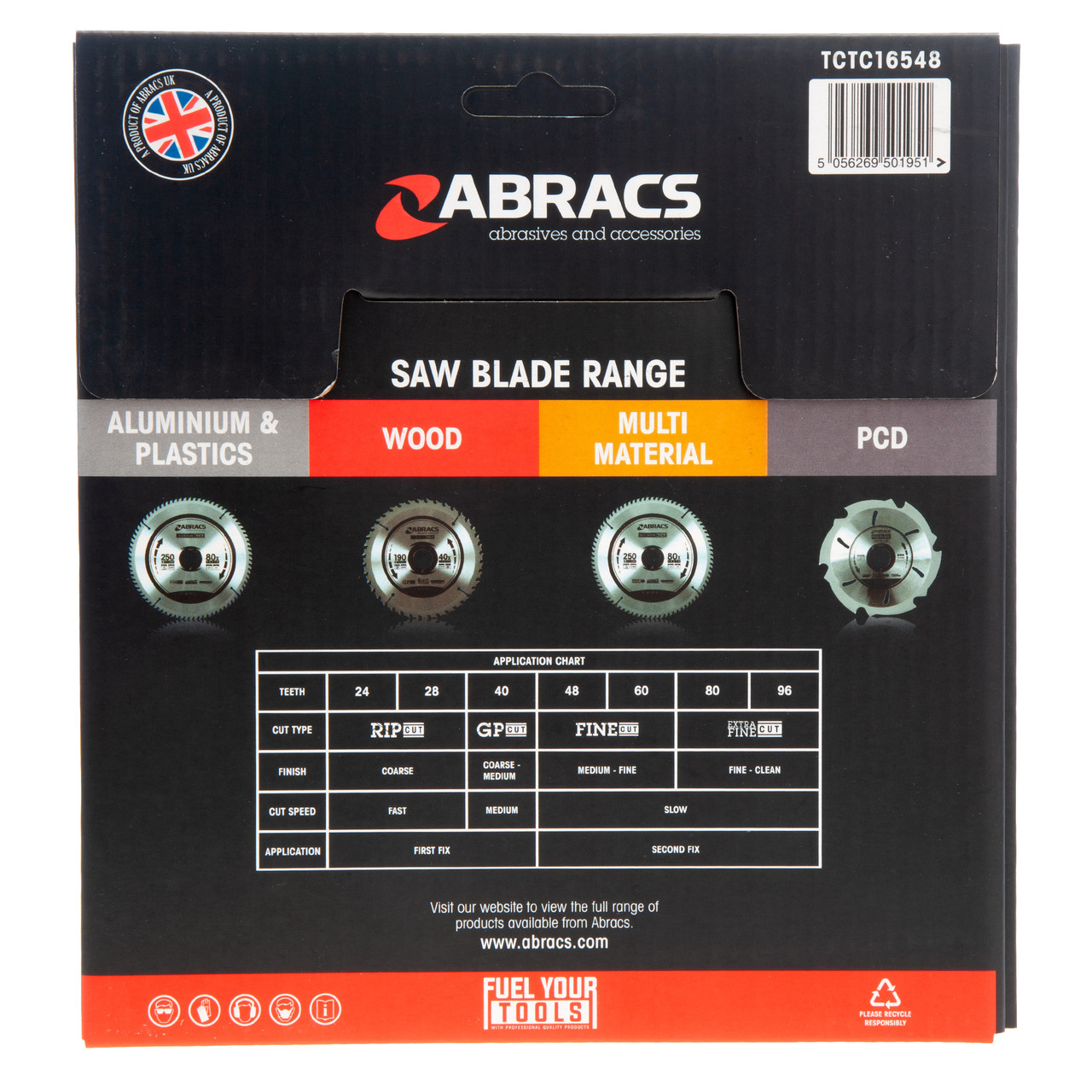 Abracs TCTC16548 165mm x 20mm x 48T TCT Circular Saw Blade for Wood