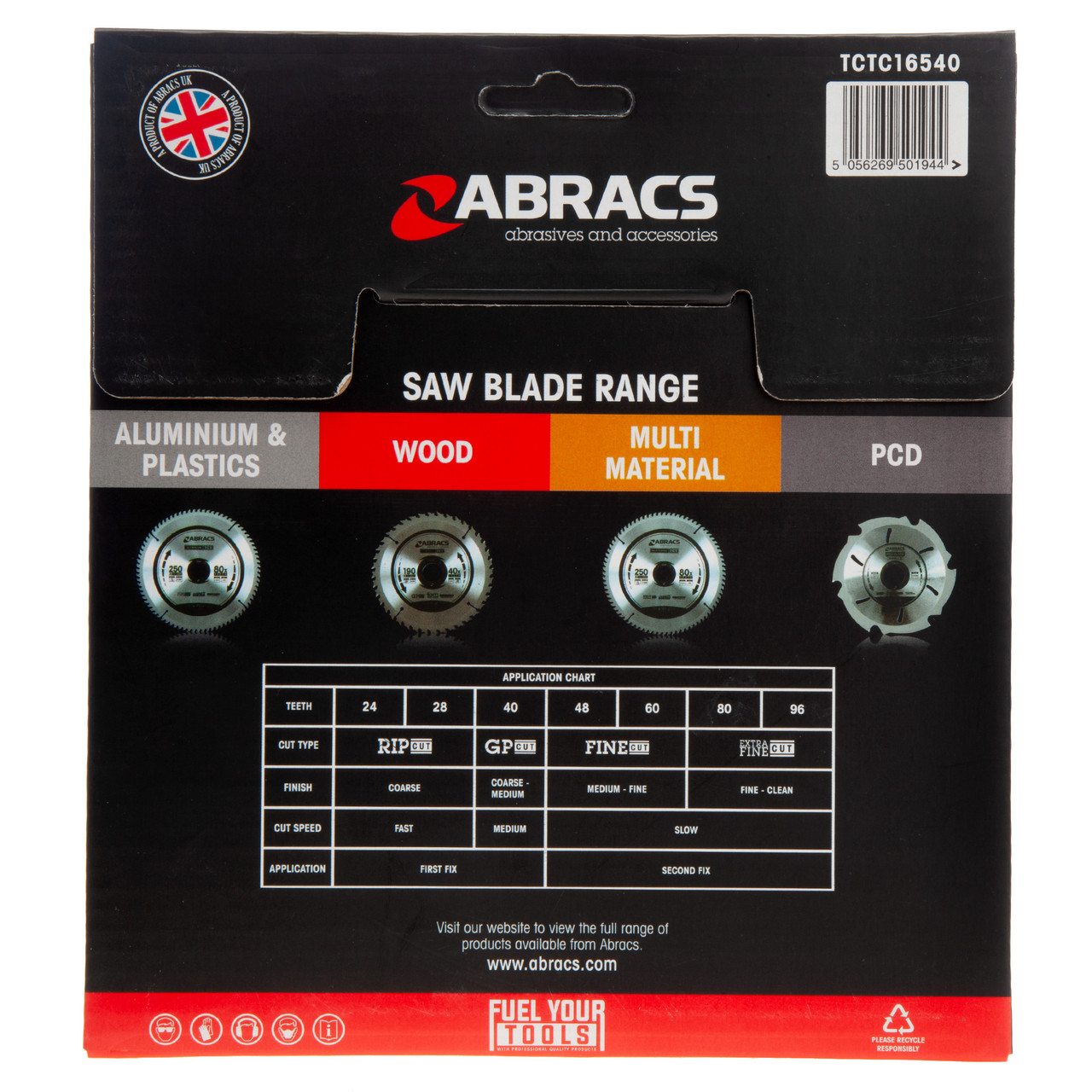 Abracs TCTC16540 165 × 20mm × 40T TCT Circular Saw Blade for Wood