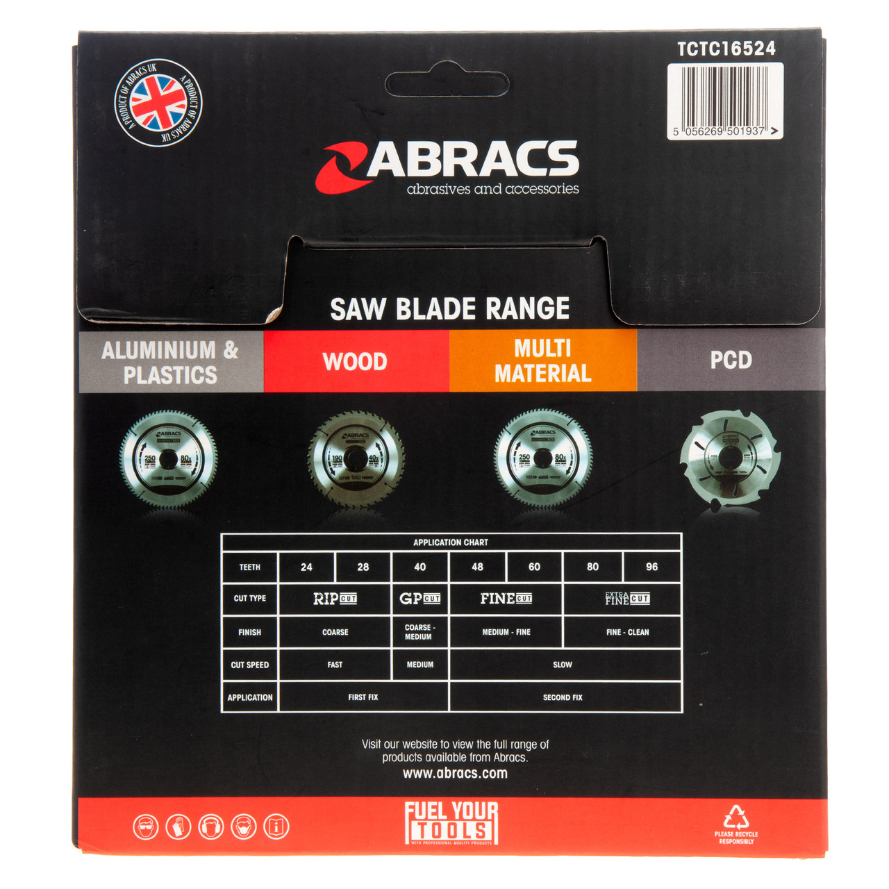 Abracs TCTC16524 165 × 20mm × 24T TCT Circular Saw Blade for Wood