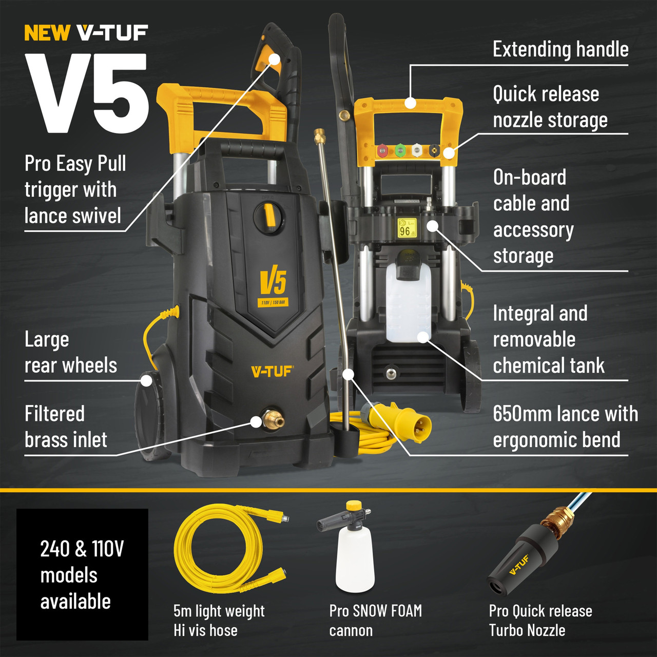 V-tuf V5110X2110V 110V Pressure Washer 150 Bar
