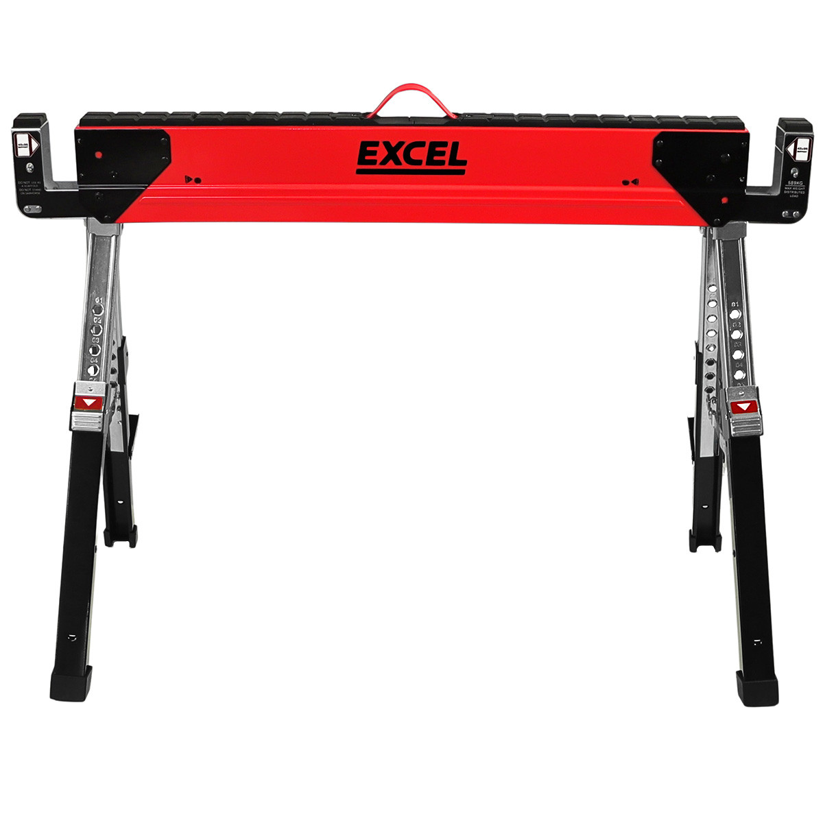 Excel 6288 Heavy-Duty Folding Sawhorse with Adjustable Legs (Twin Pack)