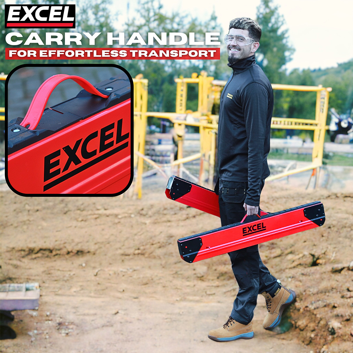 Excel 6288 Heavy-Duty Folding Sawhorse with Adjustable Legs (Twin Pack)