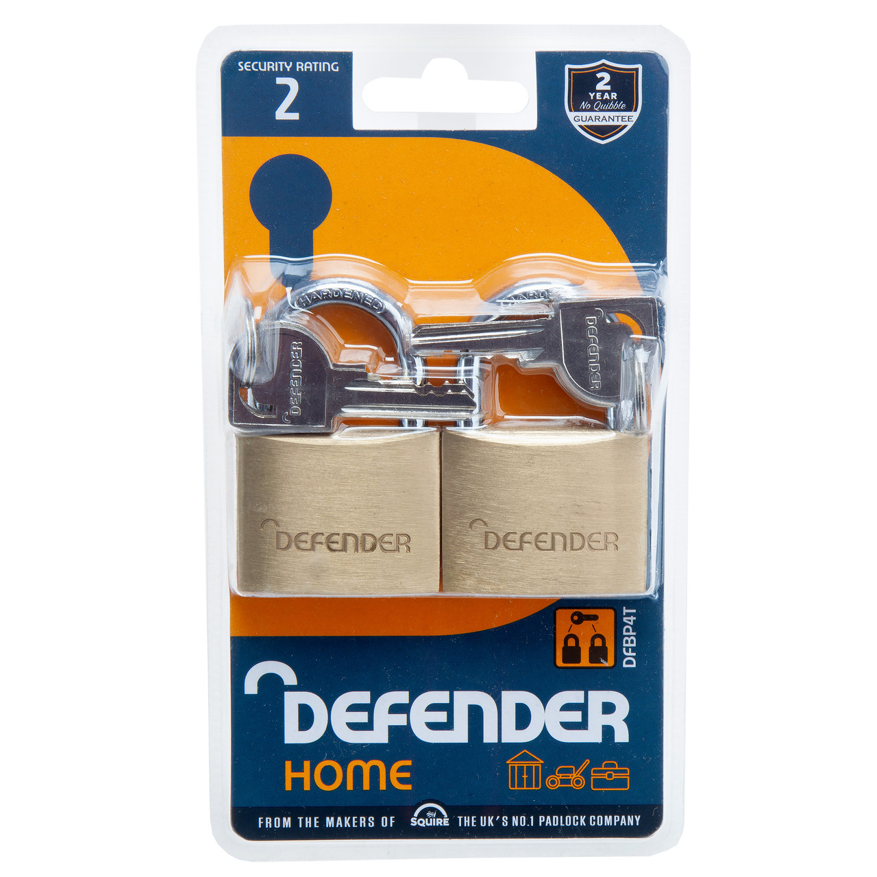 Squire DFBP4T 40mm Brass Padlock Twin Pack