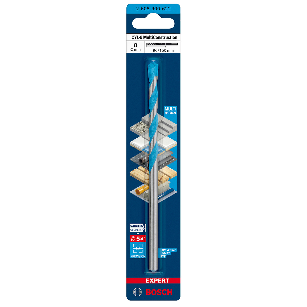 Bosch 2608900622 EXPERT CYL-9 Multi Construction Drill Bit 8 × 90mm