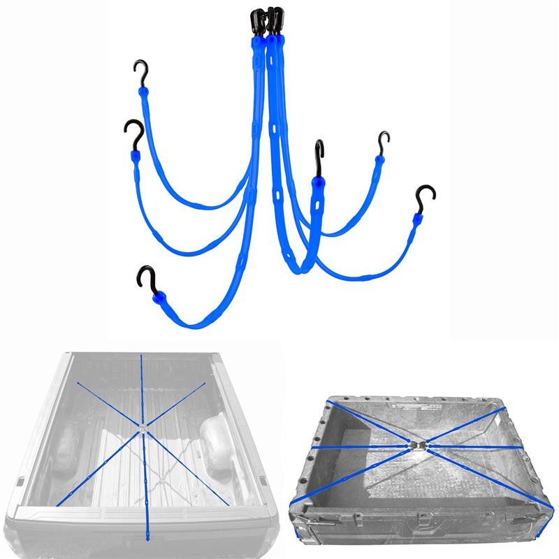 The Perfect Bungee FW366BL Adjustable 6-Strap Flex-Web Bungee Blue
