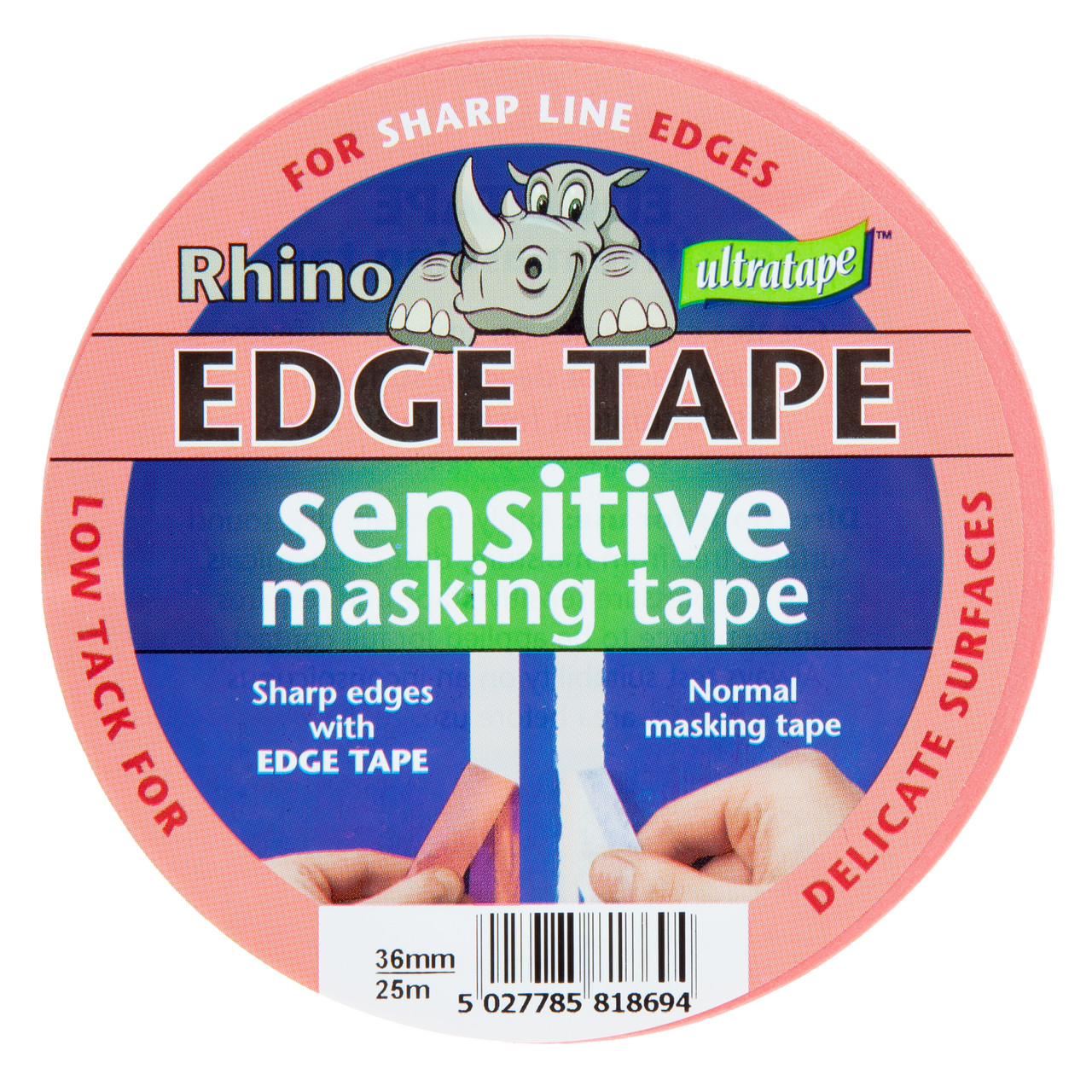 Ultratape 00723625RH Rhino Pink Sensitive Edge Tape 36mm × 25m