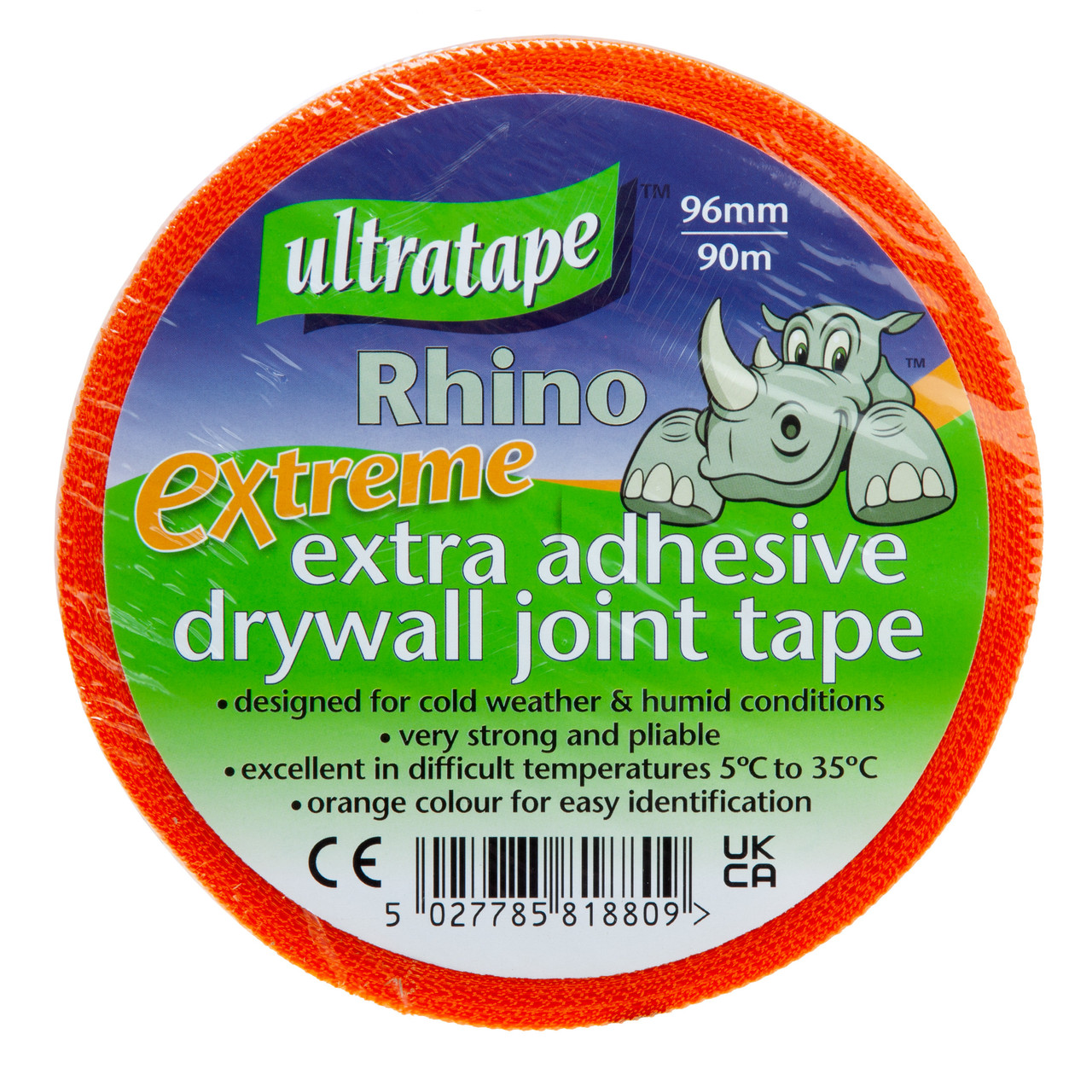 Ultratape 080410090CWOR Rhino Extra Adhesive Drywall Joint Tape 96mm × 90m