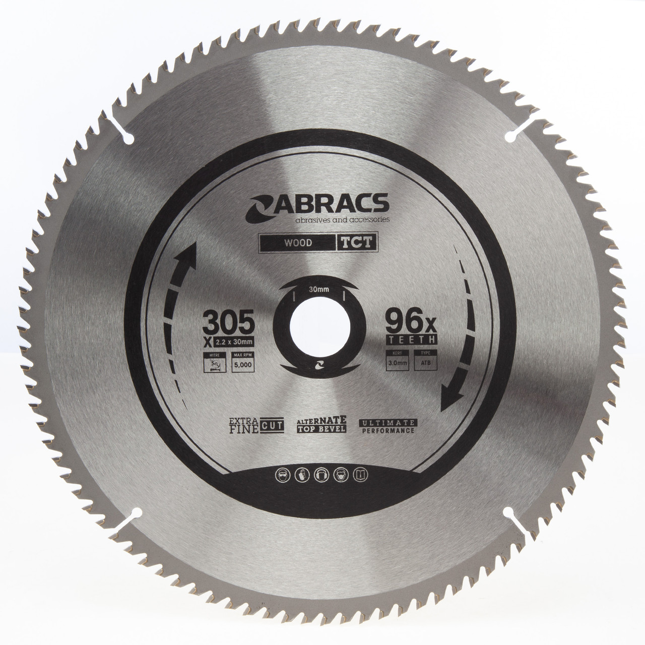 Abracs TCT30596 305 × 30mm × 96T Expert TCT Circular Saw Blade for Wood