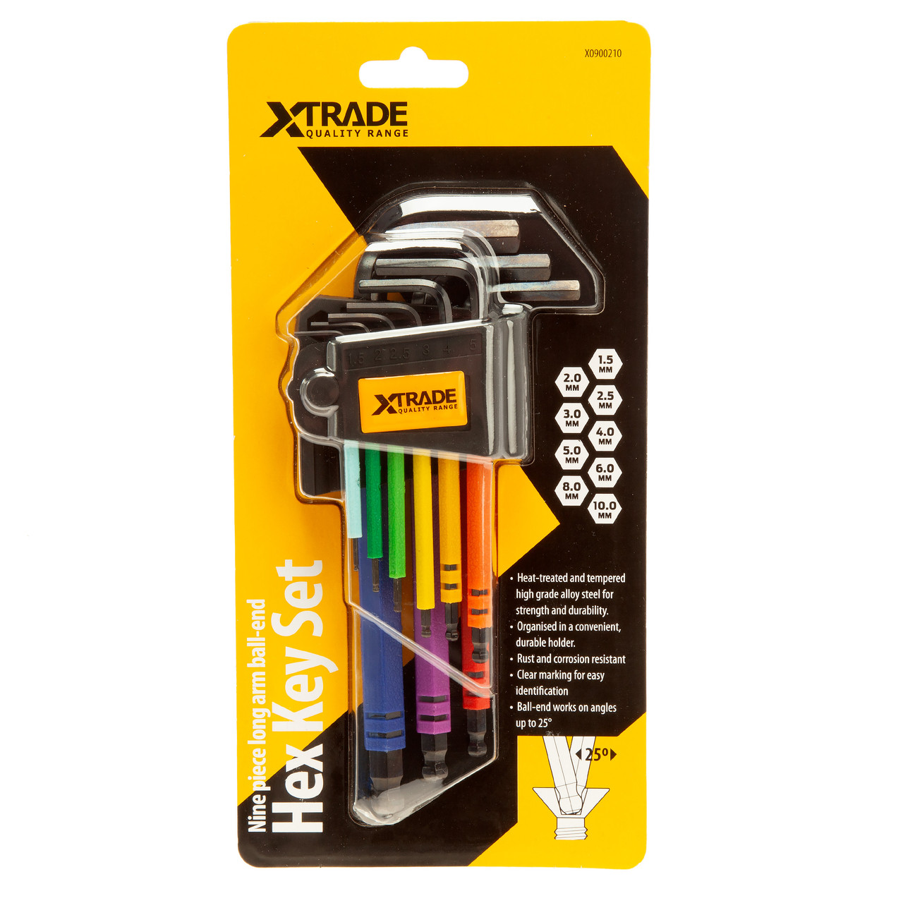 Xtrade X0900210 9 Piece Long Arm Ball-End Hex Key Set