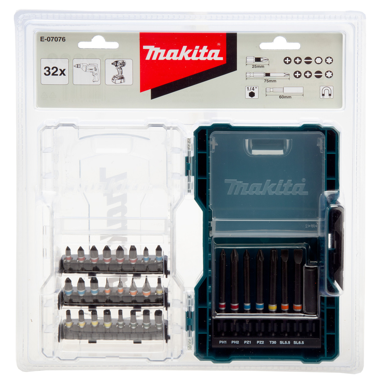 Makita E07076 32 Piece Screwdriver Bit Set