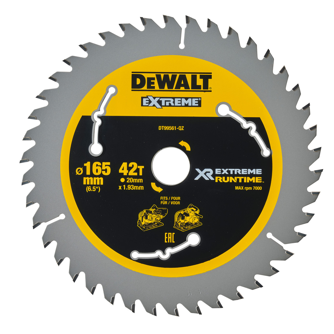 Dewalt DT99561 XR EXTREME Runtime Circular Saw Blade 165 × 20mm × 42T