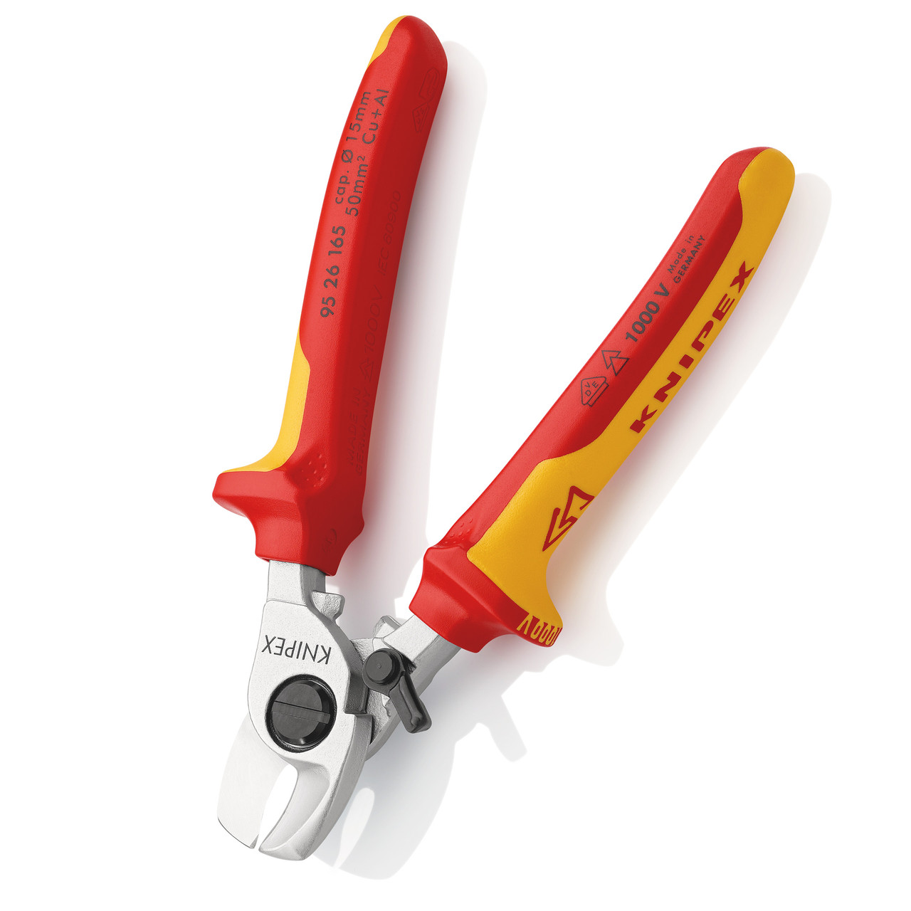 Knipex 9526165 165mm VDE Cable Shears with Opening Spring