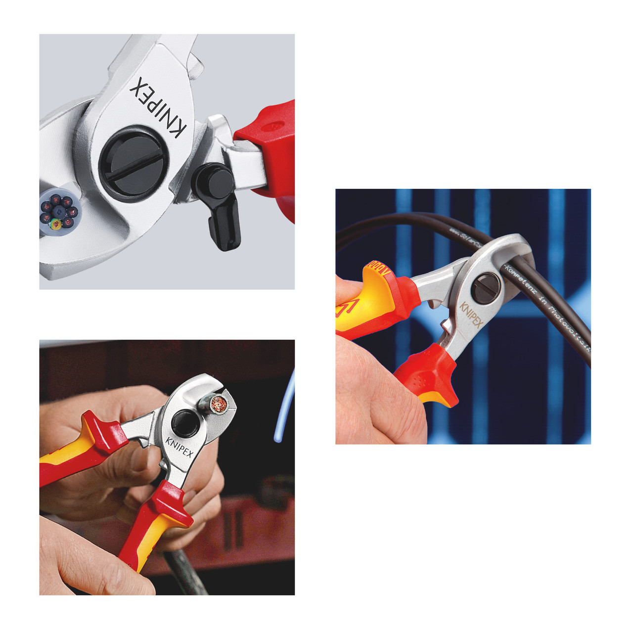 Knipex 9526165 165mm VDE Cable Shears with Opening Spring