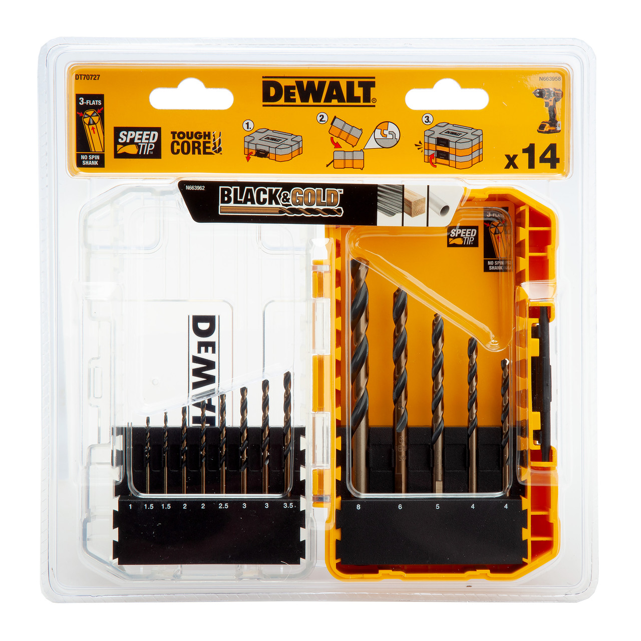 Dewalt DT70727QZ 14 Piece HSS Drill Bit Set