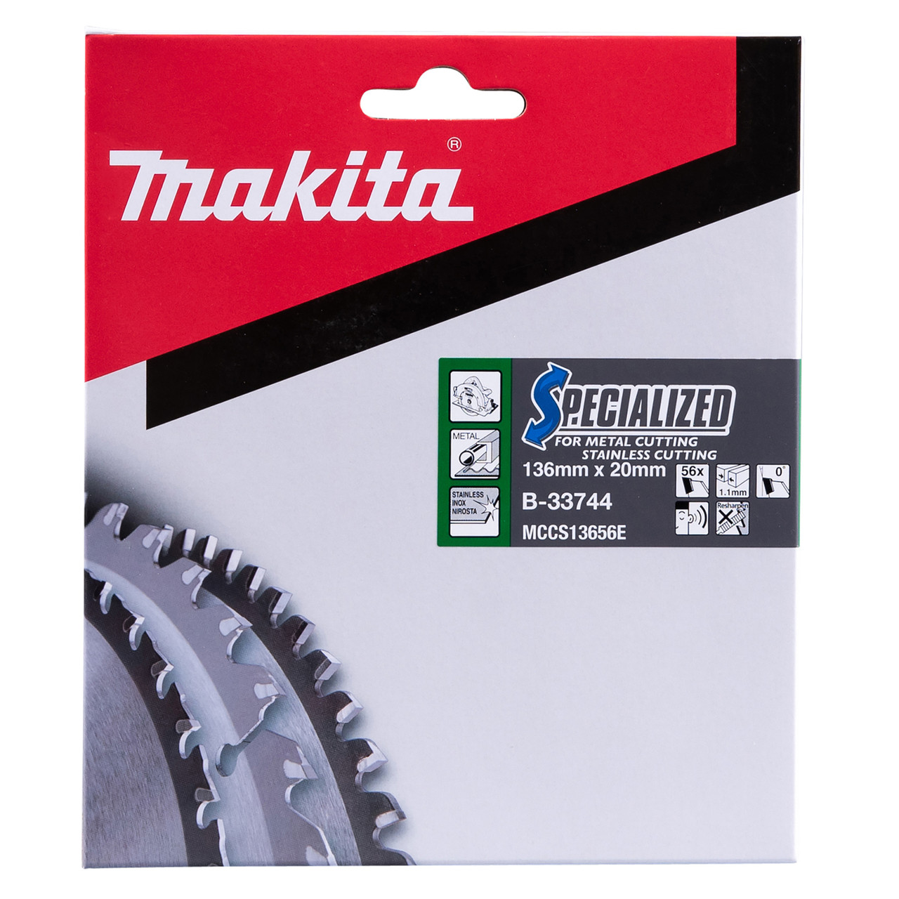 Makita B33744 136 × 20mm × 56T Circular Saw Blade for Metal