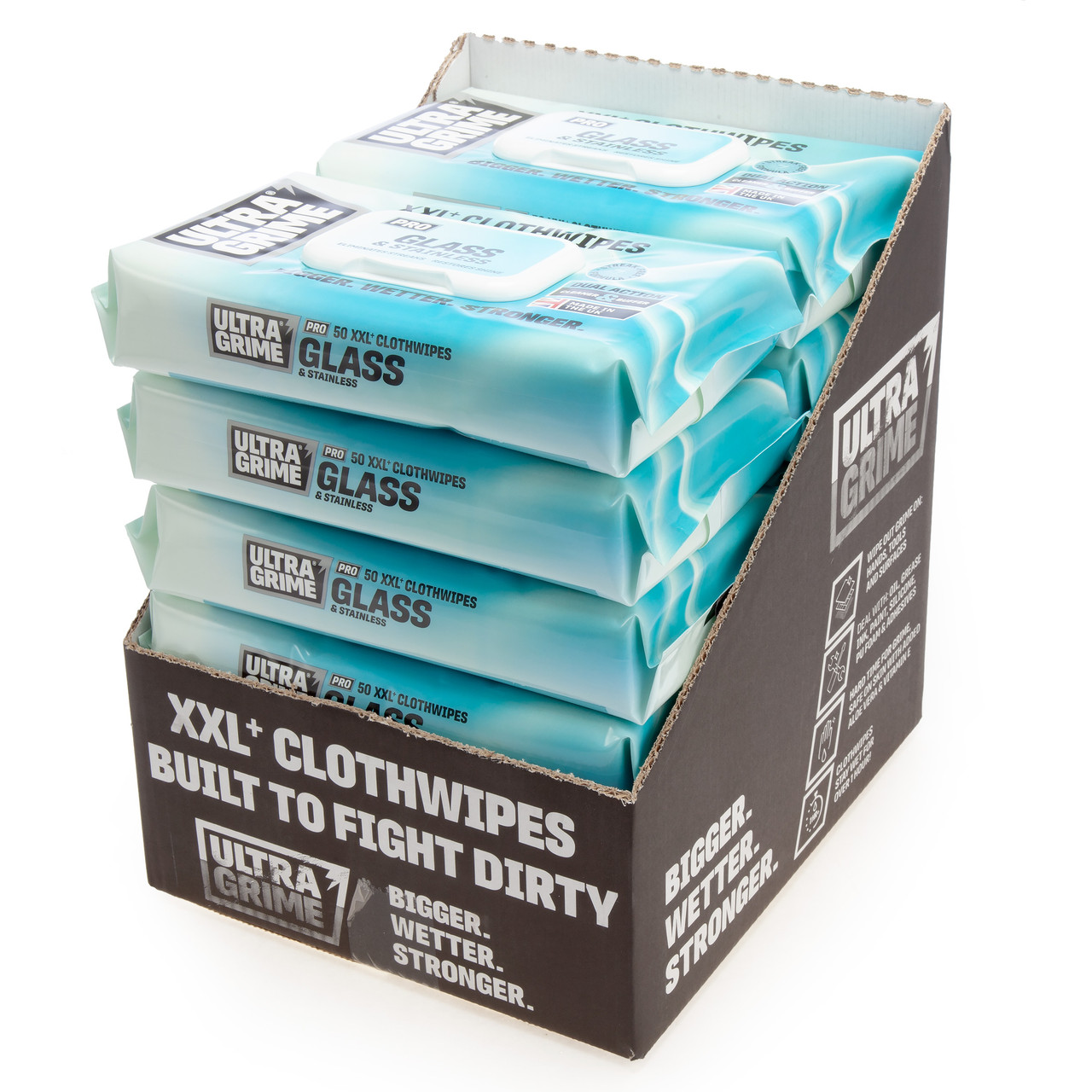 Ultragrime GLASSSTAINLESS598012 Glass & Stainless Steel Clothwipes