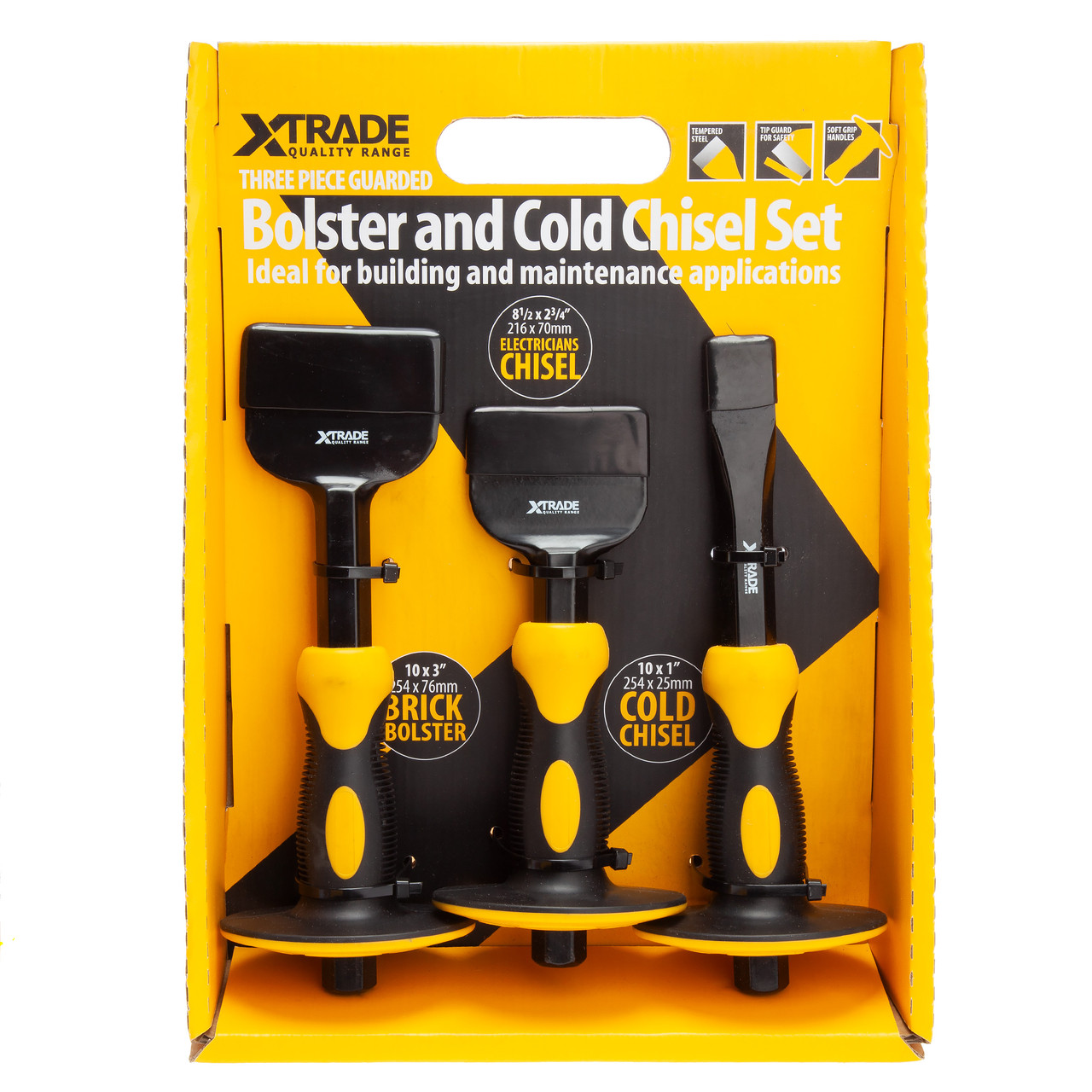 Xtrade X0900148 Guarded Bolster and Cold Chisel Set